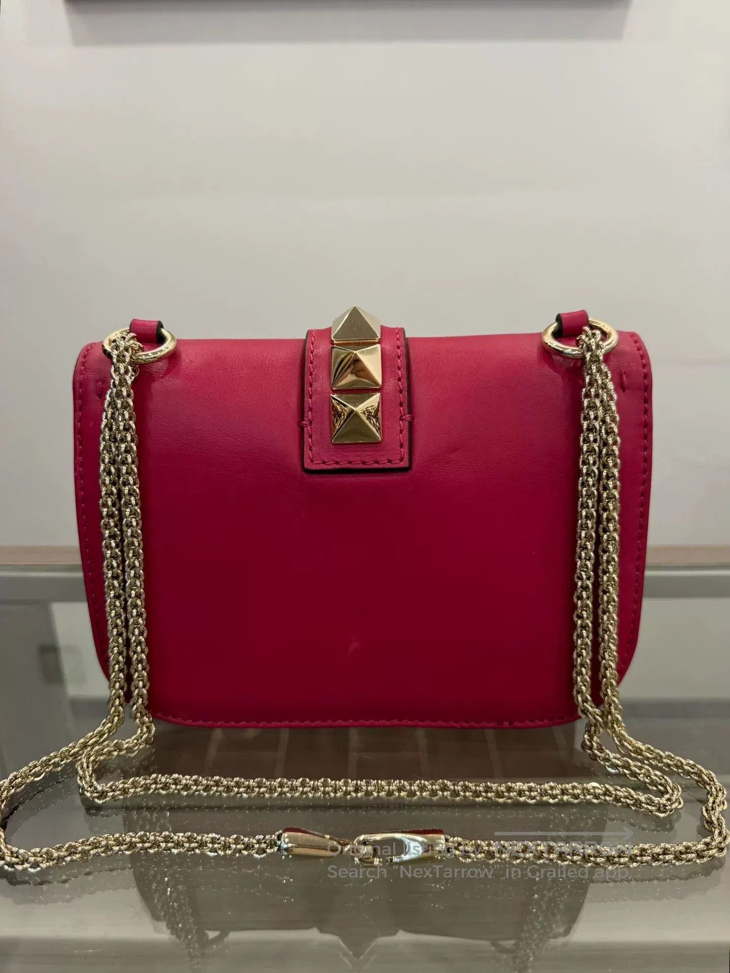 Valentino Valentino Rockstud Red Studded Chain Shoulder Bag 20cm. Size ONE SIZE - 3 Thumbnail