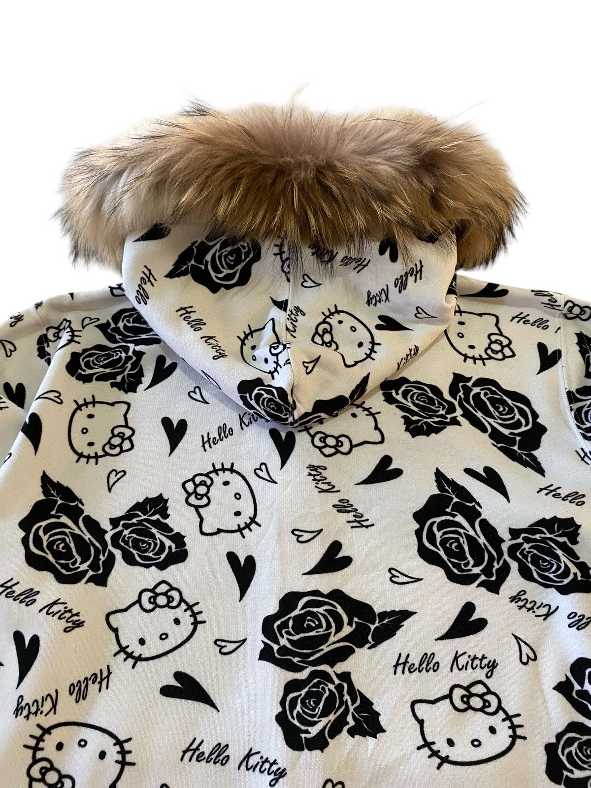 Japanese Brand Fur Hello Kitty Japan All Over Print Zip Hoodie Black White Size US M / EU 48-50 / 2 - 10 Thumbnail