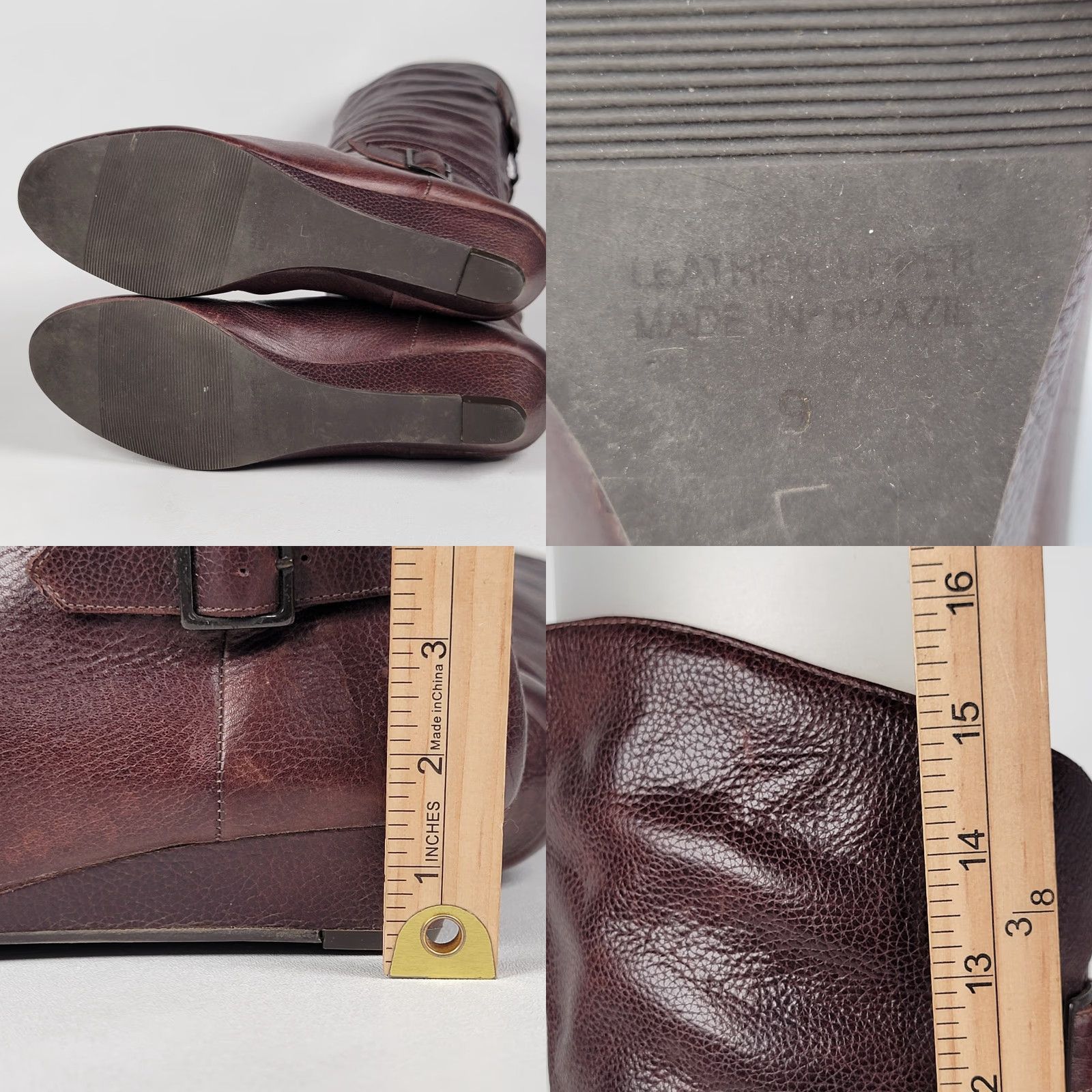 Vintage VINTAGE Cathy Jean Leather Riding Boots Knee High Boots Women US Size 9 Brown Round Toe Zip Wedge Heel 16" Shaft Made in Brazil Size 30" / US 8 / IT 44 - 8 Thumbnail