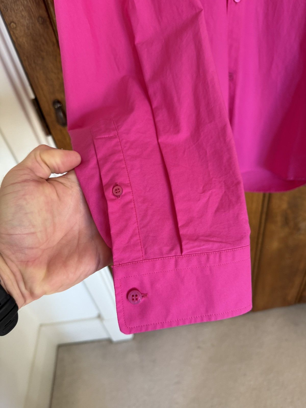 Balenciaga $1.3k FW23 Balenciaga Demna logo pink oversized shirt rare Size US L / EU 52-54 / 3 - 14 Thumbnail
