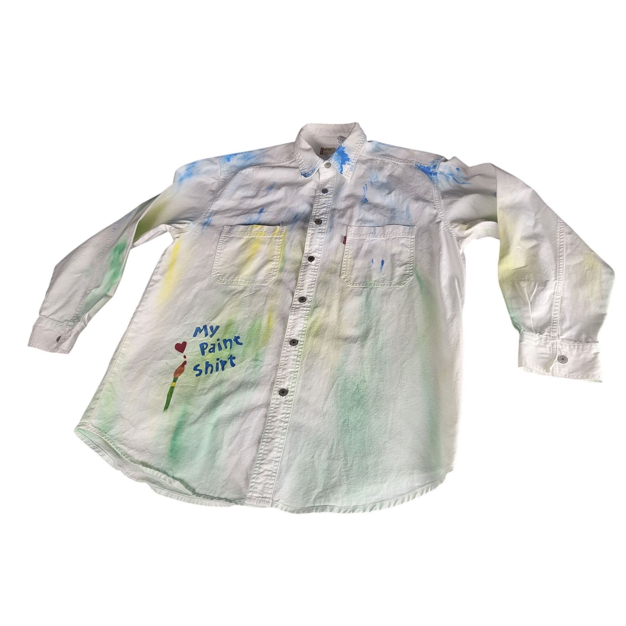 Levi's Levis Red Tab Cotton Paint Shirt Women Sz M Artistic Design Size M / US 6-8 / IT 42-44 - 1 Thumbnail