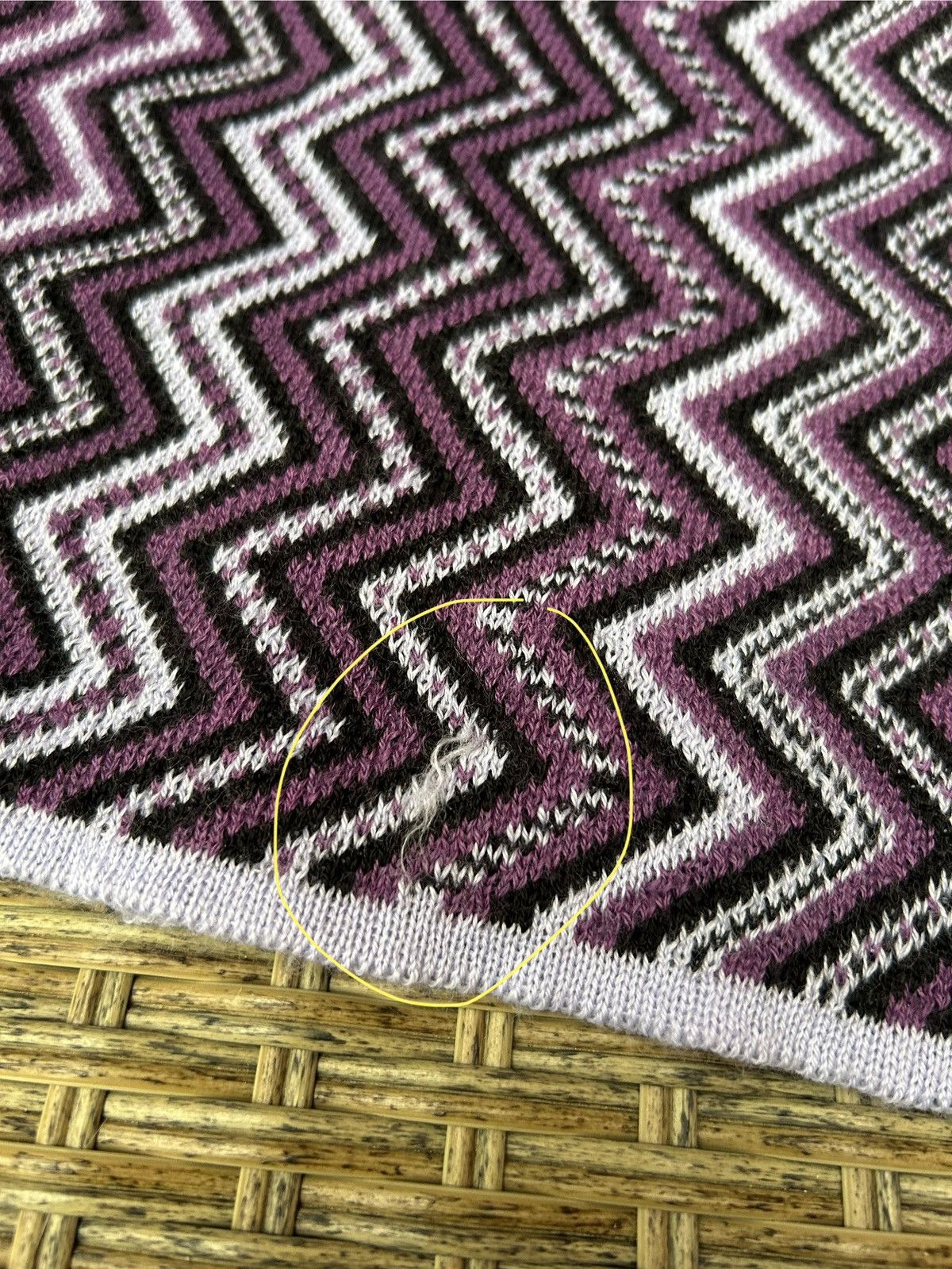 Missoni Vintage Missoni Wool Blend Purple ZigZag Scarf Size ONE SIZE - 7 Thumbnail