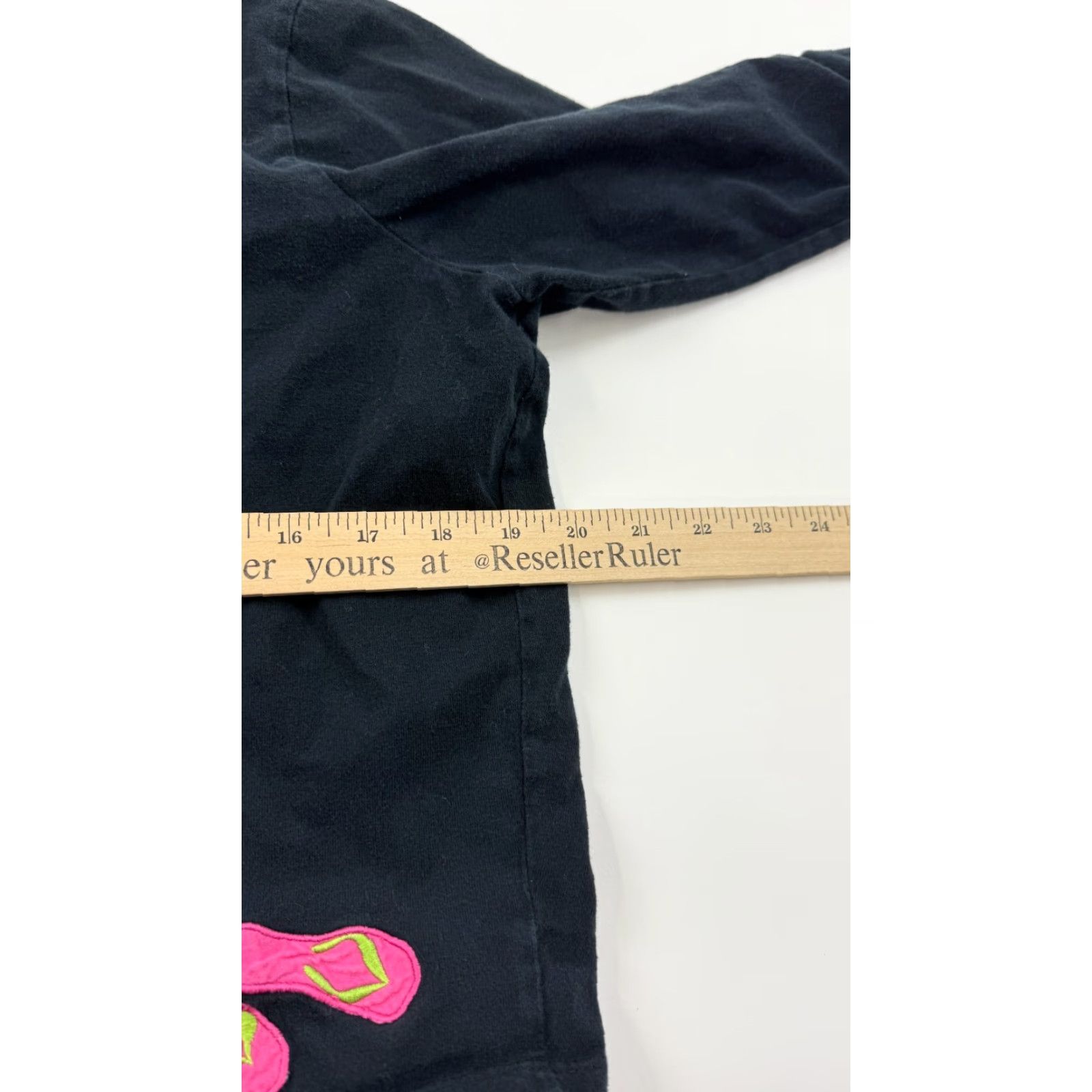 Simons Michael Simon Lite Sweater Womens M Black Crew Neck Button Front Beach Geometric Embroidered 100% Cotton Cardigan Casual Fall Winter Size M / US 6-8 / IT 42-44 - 8 Thumbnail