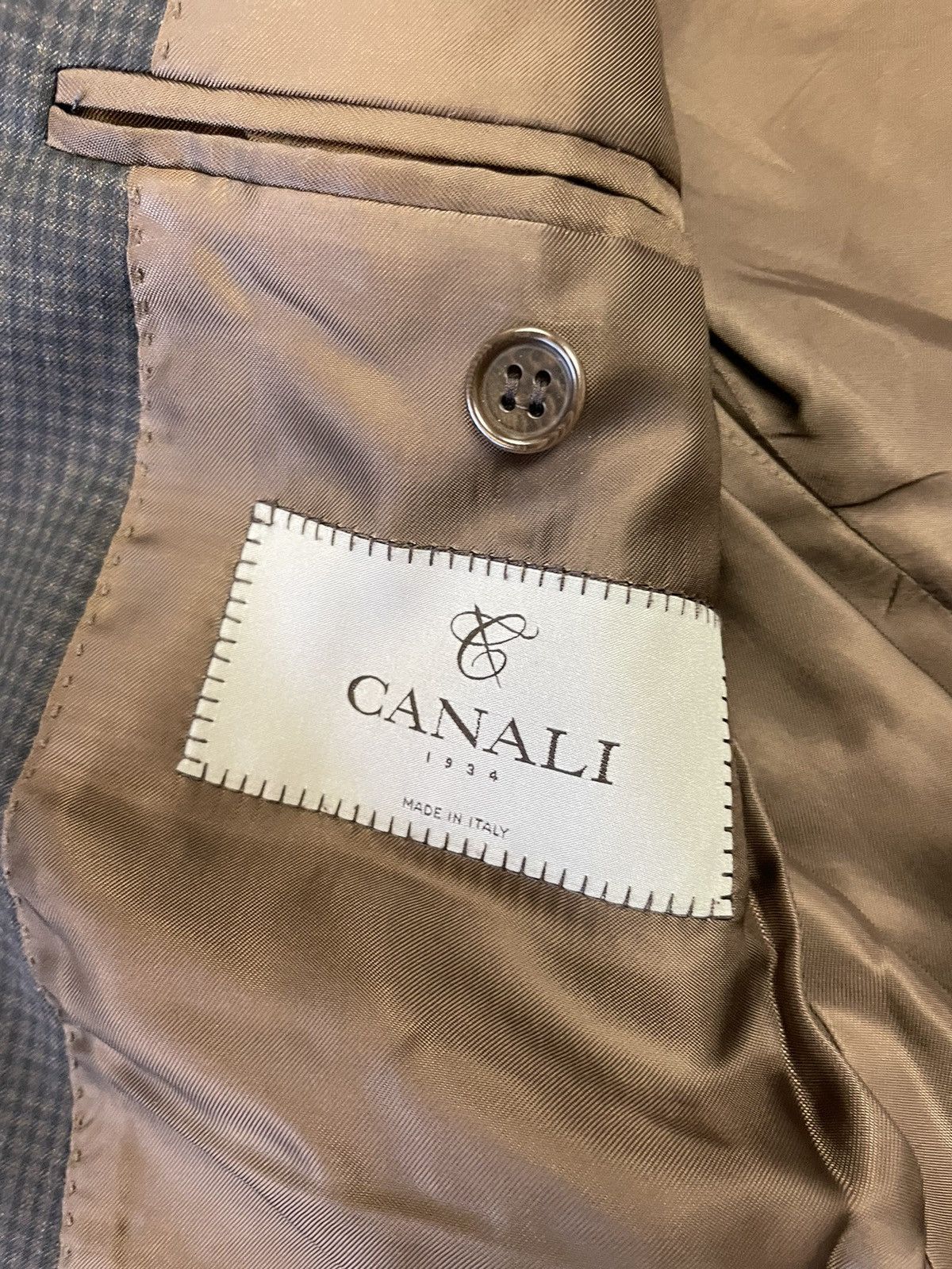Canali Mini Check Wool Suit Size 40L - 12 Thumbnail