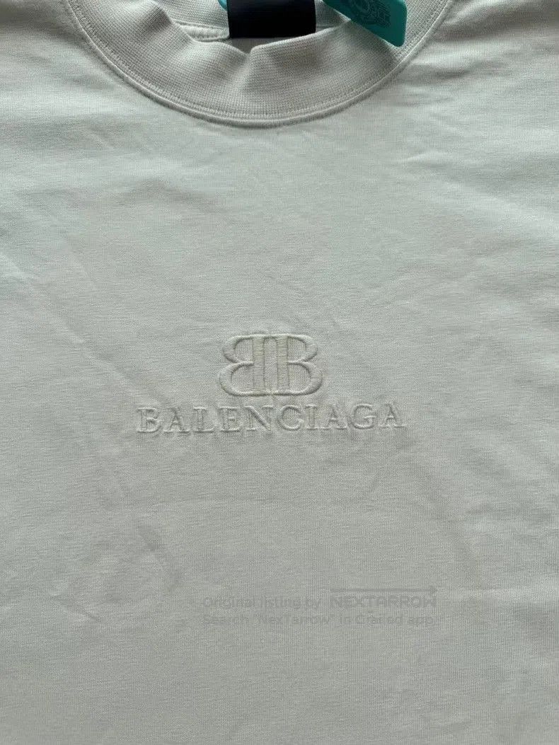 Balenciaga Beige Double B Logo Short Sleeve.