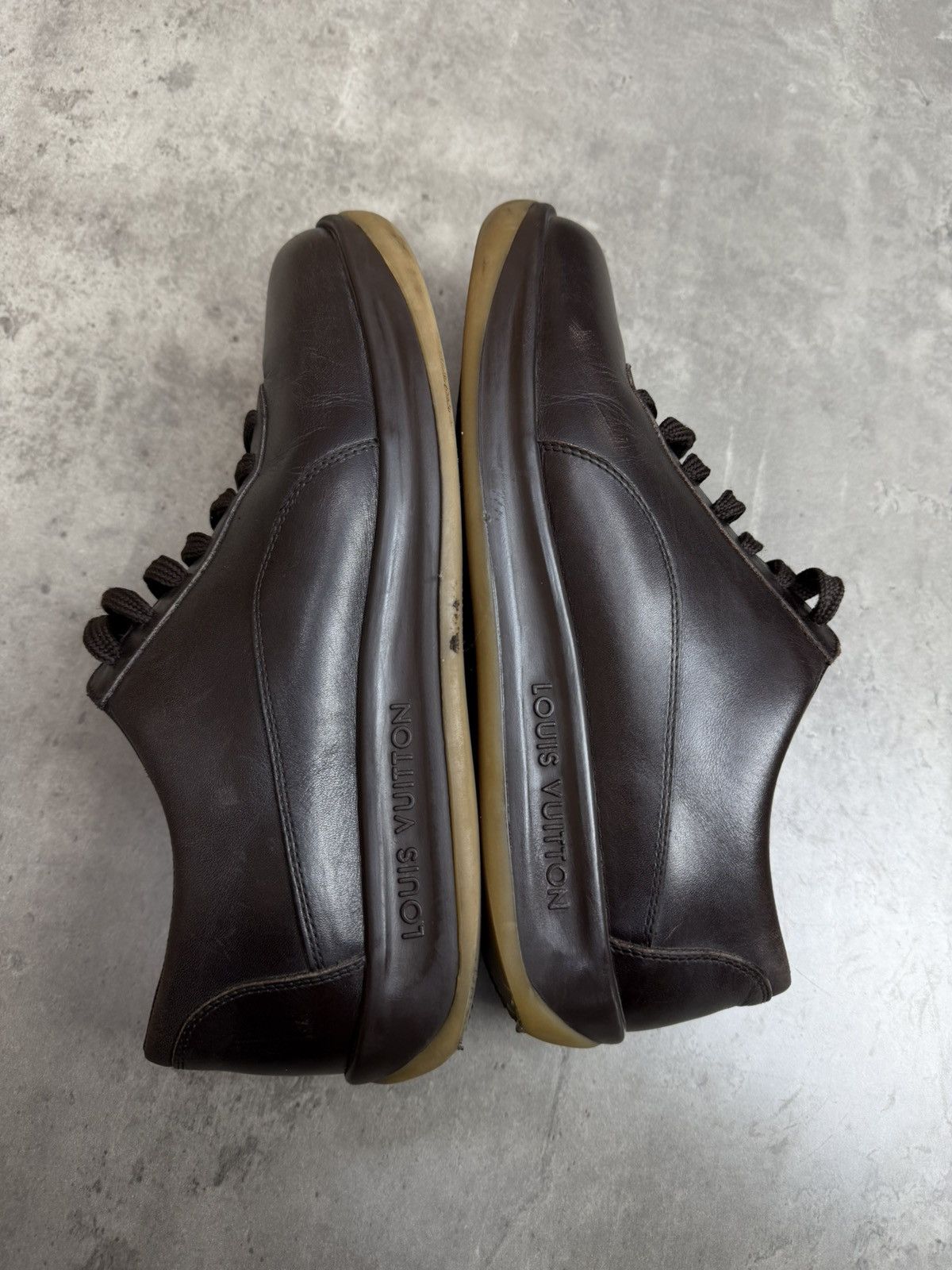 Louis Vuitton Louis Vuitton Brown Leather Low Top Sneakers Size US 7 / EU 40 - 16 Thumbnail