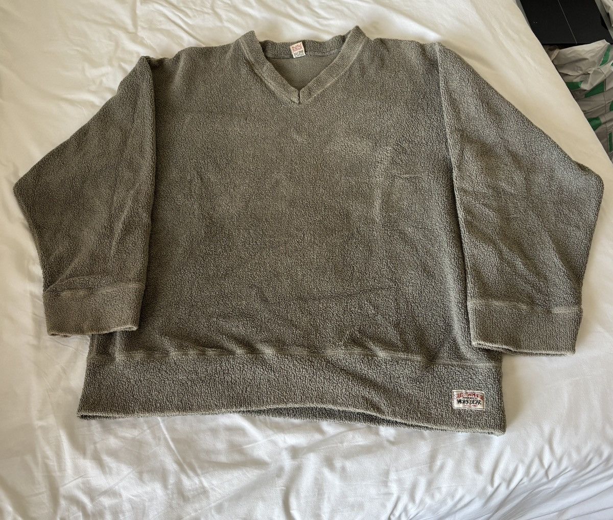 Stussy 90s Stüssy Workgear Terry Cloth V-Neck - Made in USA Size US L / EU 52-54 / 3 - 1 Thumbnail