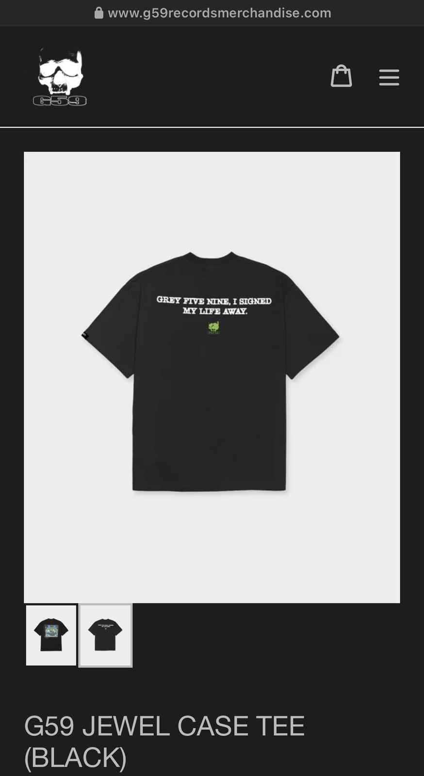 G59 Records G59 Jewel Case T-Shirt Size US L / EU 52-54 / 3 - 2 Thumbnail