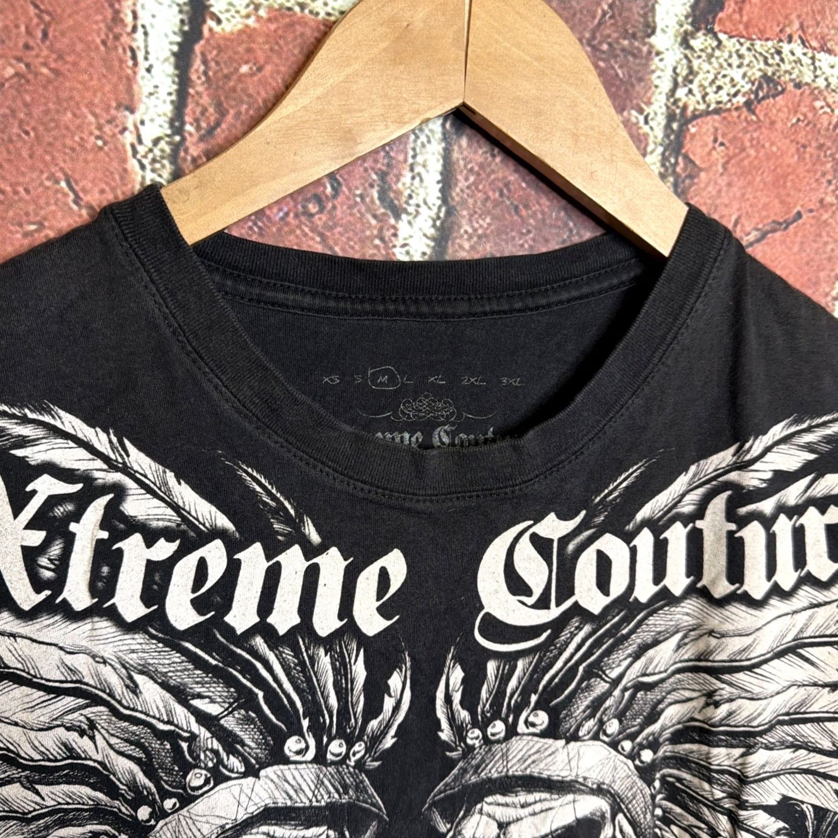 Affliction VINTAGE Affliction Shirt M USA Skull Graphic Print Short Sleeve Crew Neck Gray Cotton Doubled-Sided Men 2000s Size US M / EU 48-50 / 2 - 2 Thumbnail