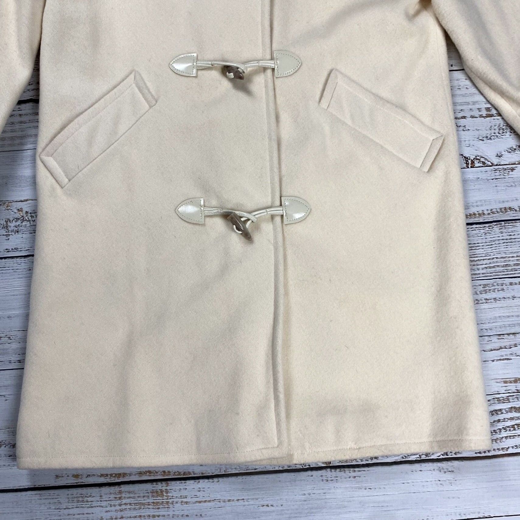 Talbots VINTAGE Talbots Wool Duffle Coat Women’s Size 10 Long Overcoat Winter Ivory Toggle Buttons Size L / US 10 / IT 46 - 3 Thumbnail
