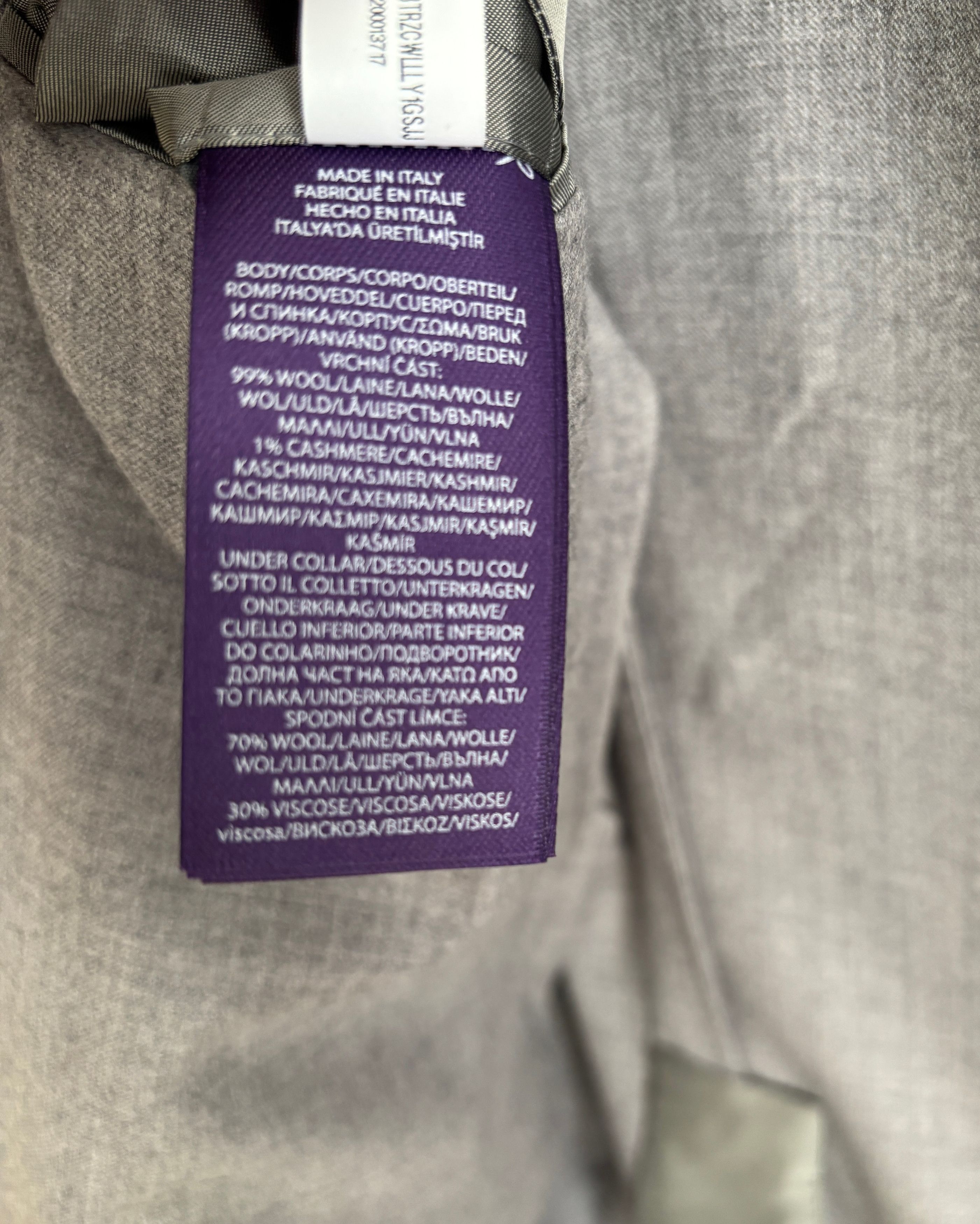 Ralph Lauren Purple Label $2900 NEW Grey Wool Unfinished Sport Coat / Blazer 40-42 Size 42R - 18 Thumbnail