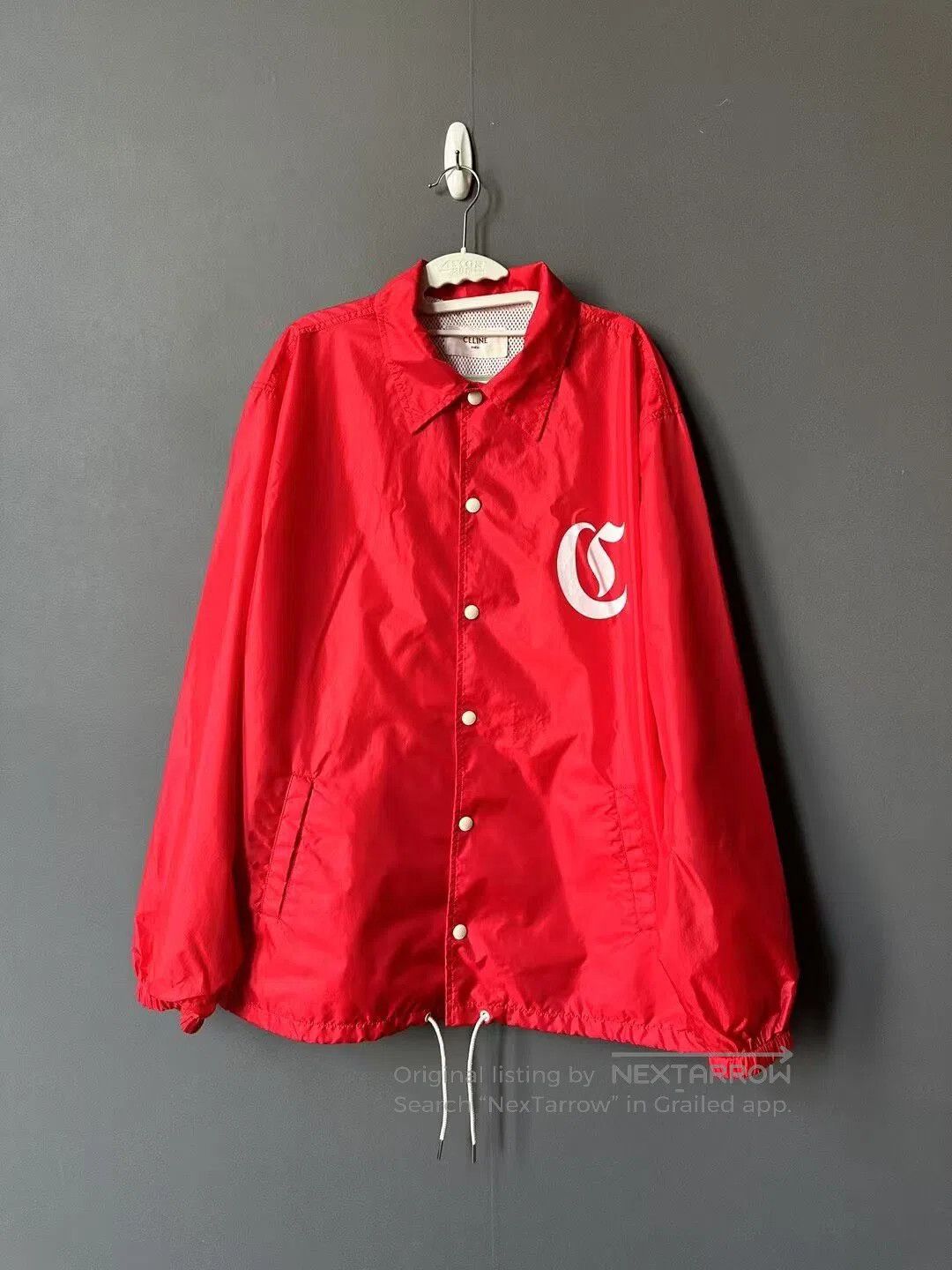 Celine CELINE Red Sanskrit Logo Outdoor Jacket| Size 4XL / US 24-26 - 1 Thumbnail