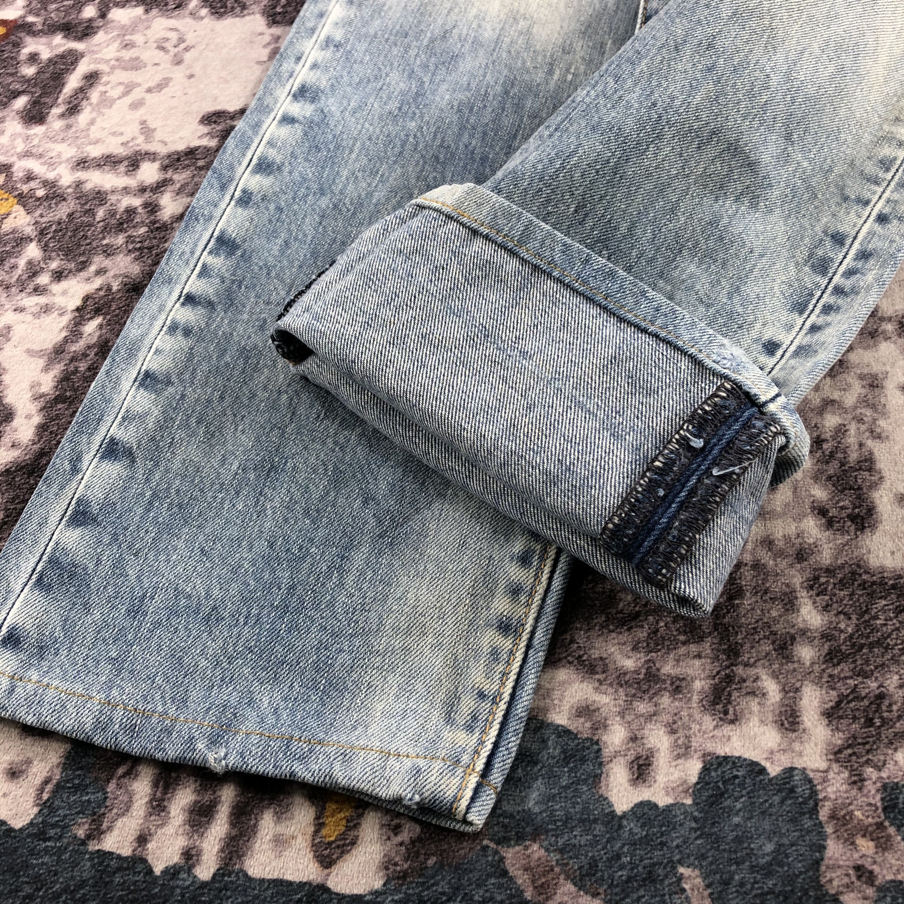 Levi's Vintage Blue Wash Distress Levis 501 Jeans-JM2550 Size US 32 / EU 48 - 8 Thumbnail