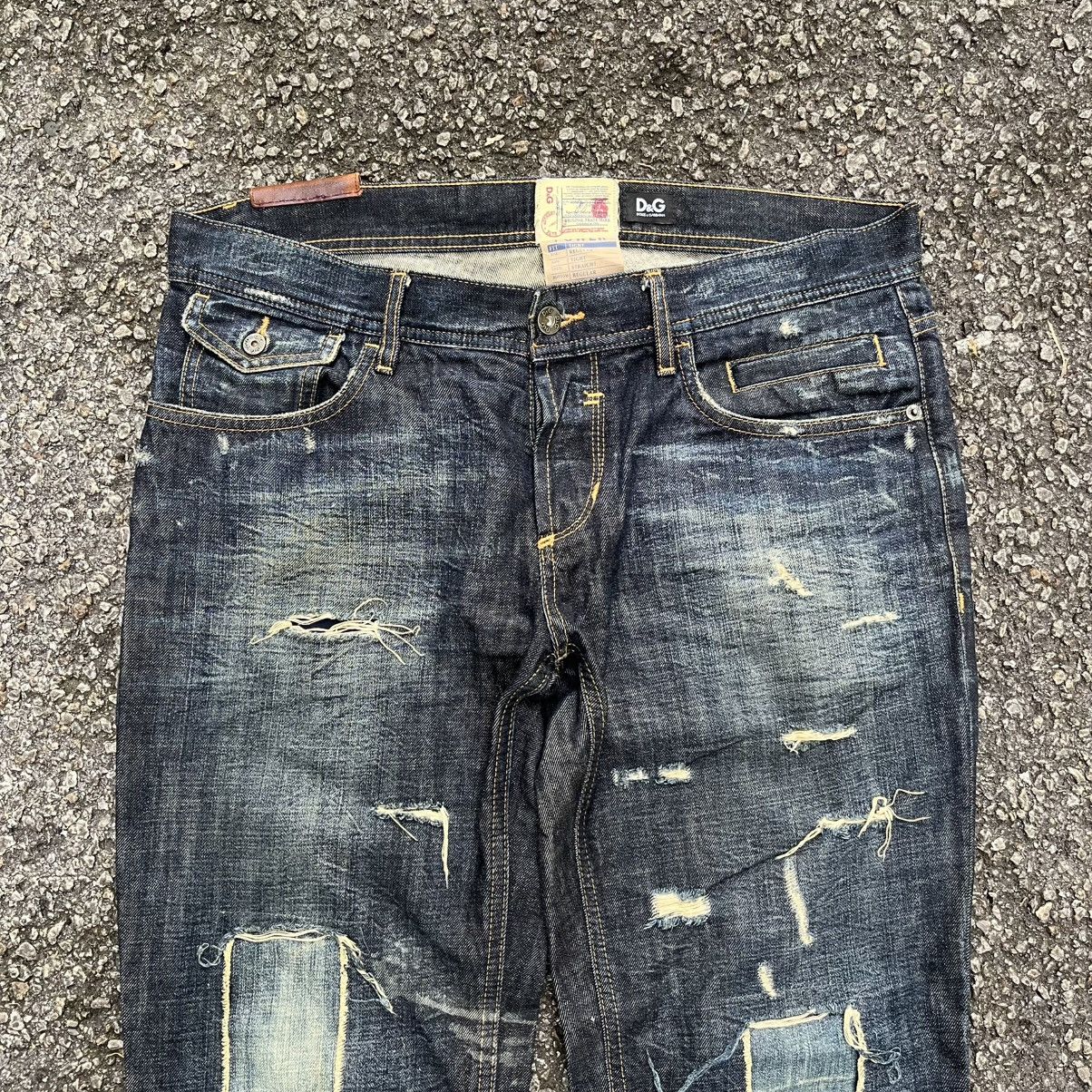 Dolce & Gabbana Y2K Vintage D&G Denim Patches Distressed Jeans Streetwear Size US 34 / EU 50 - 3 Thumbnail
