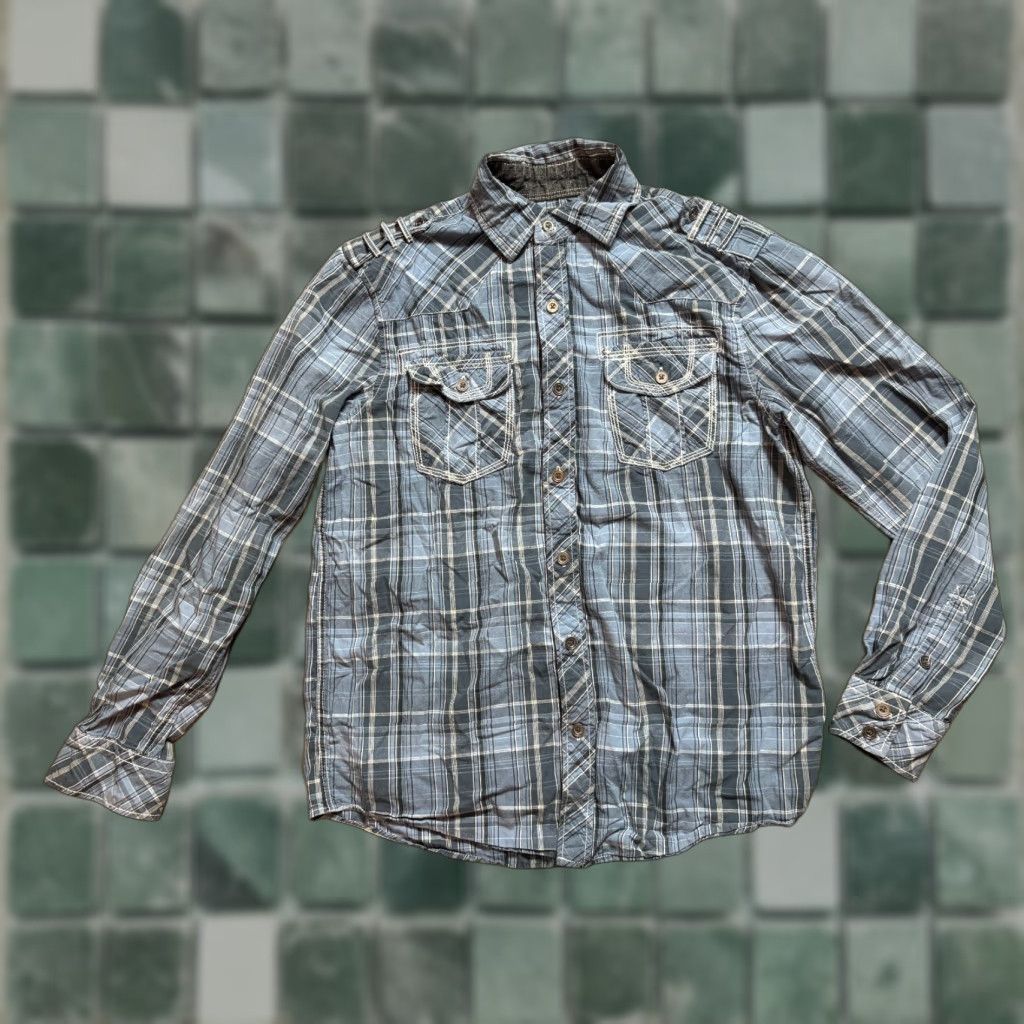 Vintage VINTAGE Modern Culture Button Up Shirt Mens M Plaid Blue Long Sleeve Western Cotton Size US M / EU 48-50 / 2 - 1 Thumbnail