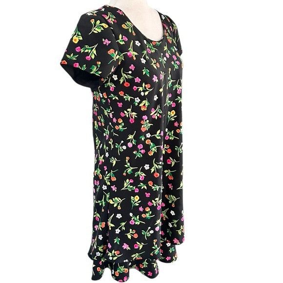 Vintage Vintage Chelsea Collection Black Floral Tiered Dress Size XS / US 0-2 / IT 36-38 - 3 Thumbnail