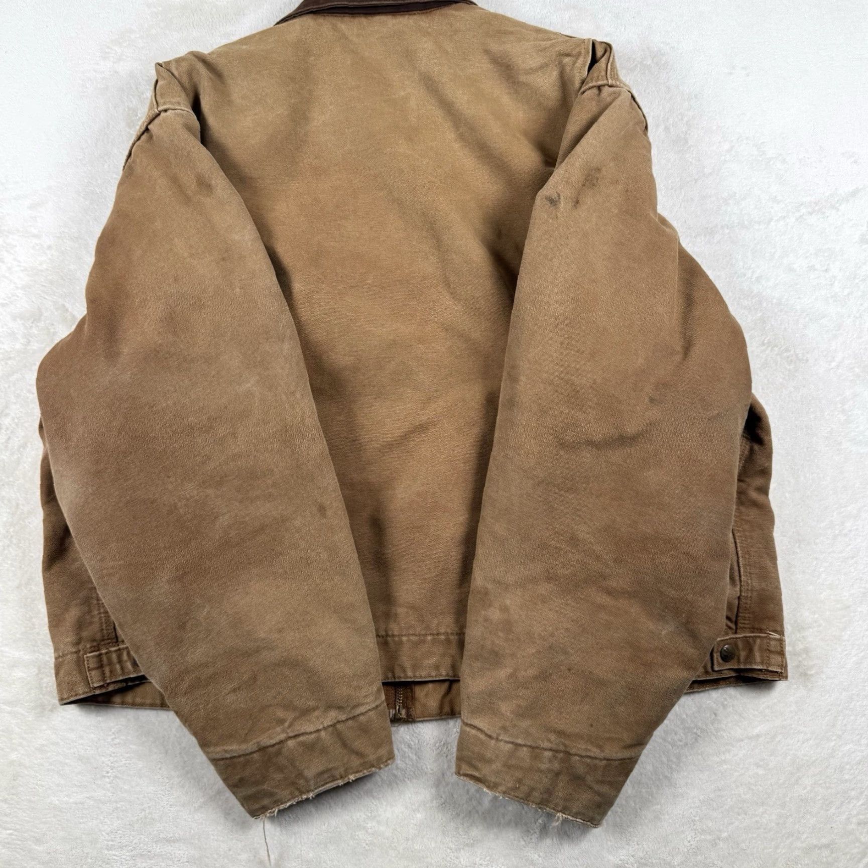 Carhartt Carhartt J97 CML Detroit Vintage Brown Canvas Jacket 2XL Bomber Jacket Men Winter Fall Spring Lined Polyester Logo Shirt? Size US XXL / EU 58 / 5 - 5 Thumbnail