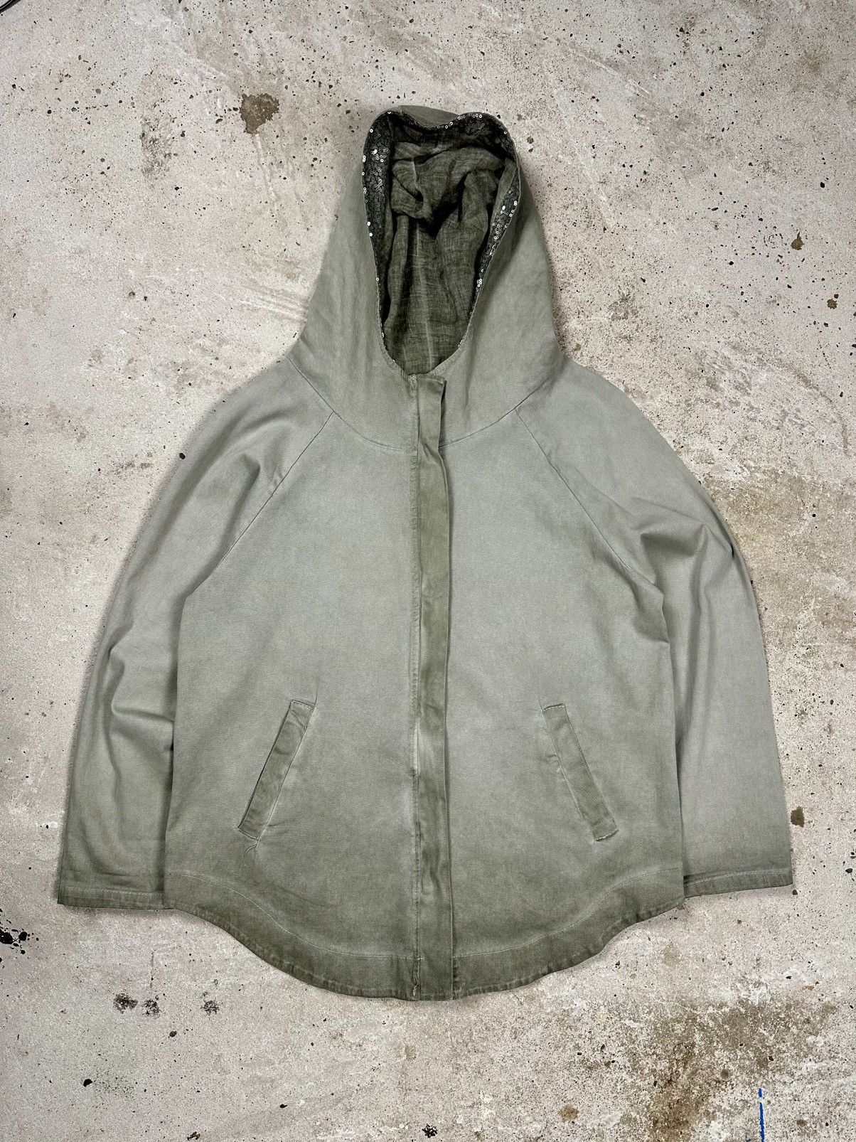 Other Vintage Y2K Grey/Khaki Faded Hooded Full Zip Jacket Archive Size US M / EU 48-50 / 2 - 1 Thumbnail