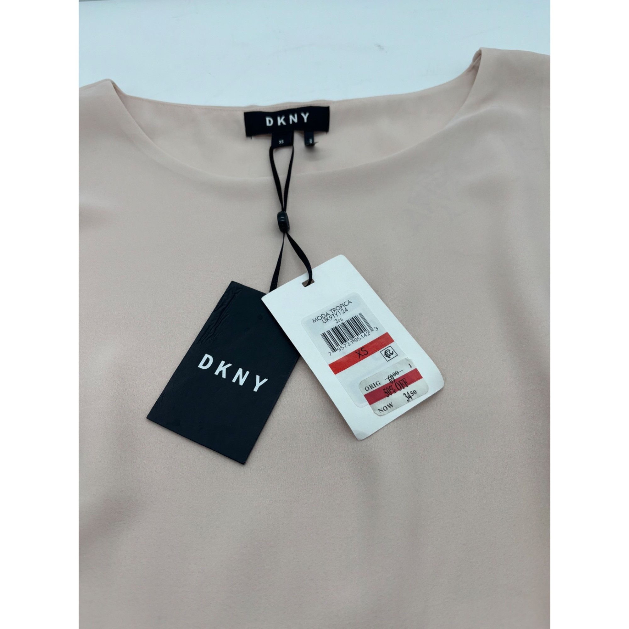 DKNY DKNY Ruffled Cape Top, Blush, Sz. XS-DISCOLORED Size XS / US 0-2 / IT 36-38 - 5 Thumbnail