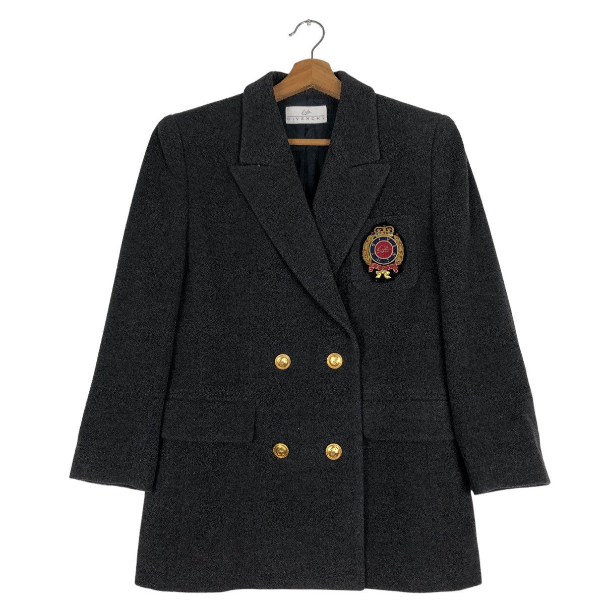 Vintage 🔥Vtg Givenchy Gold Button Wool Double Breast Jacket Coats Size US M / EU 48-50 / 2 - 1 Thumbnail