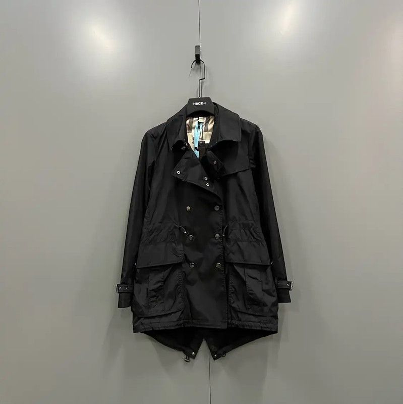 Burberry Burberry Black Cotton Mid-Length Trench Coat Size ONE SIZE - 1 Thumbnail