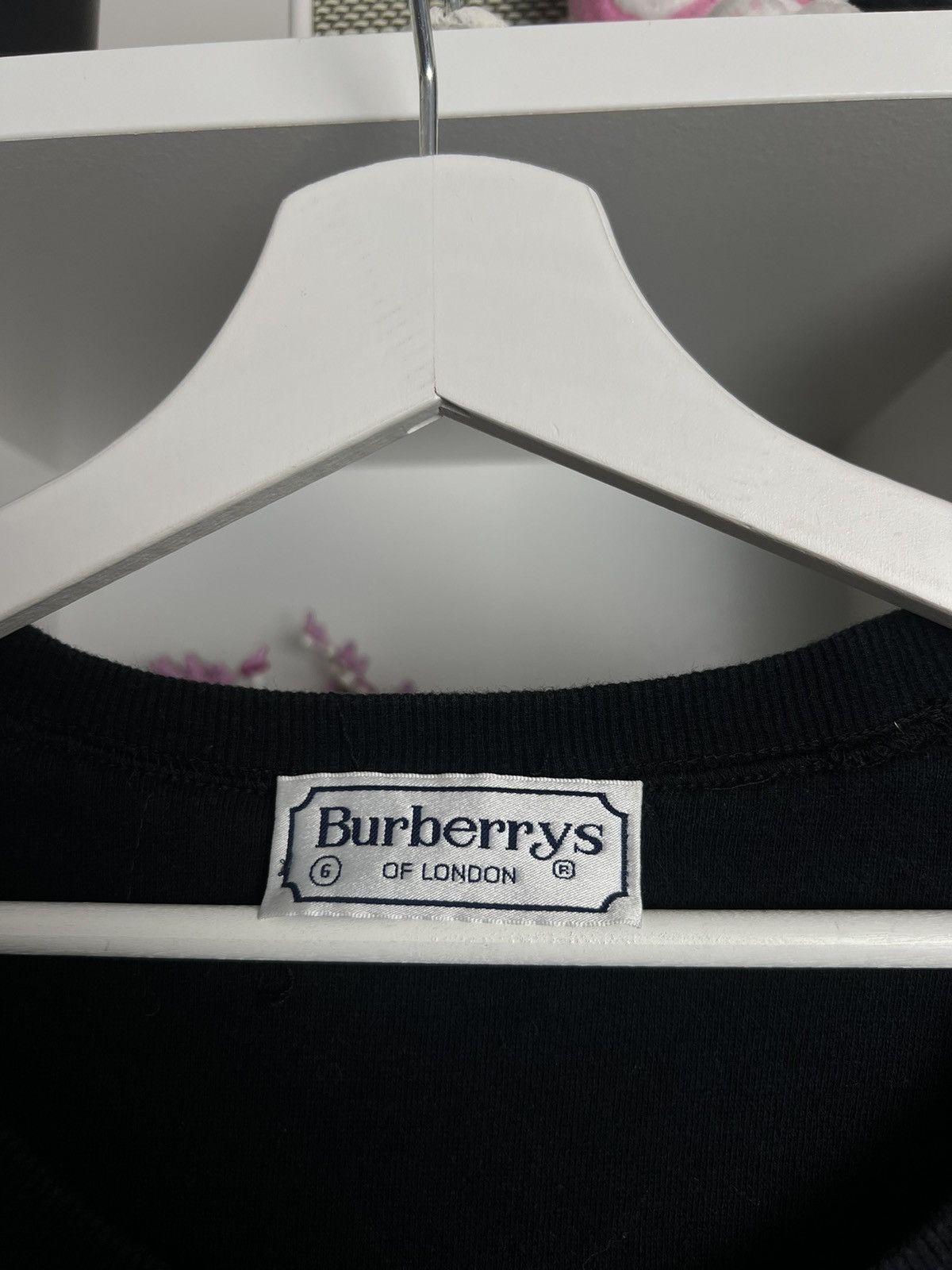 Burberry × Designer × Vintage Vintage 90s Burberrys big logo black sweatshirt L old money Size US L / EU 52-54 / 3 - 4 Thumbnail