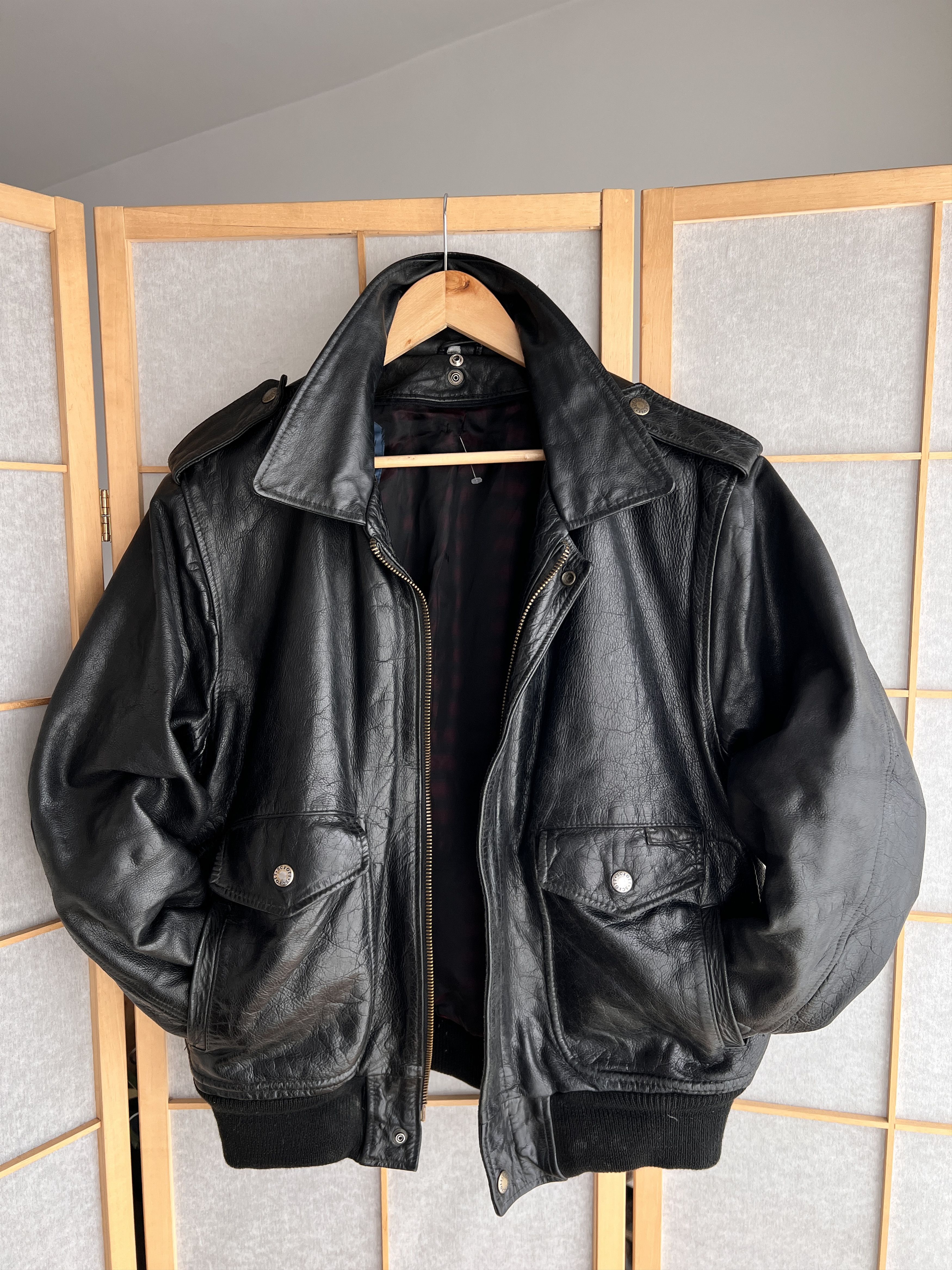 Diesel VTG Schott Avirex style leather bomber jacket US army flyer Size US M / EU 48-50 / 2 - 12 Thumbnail