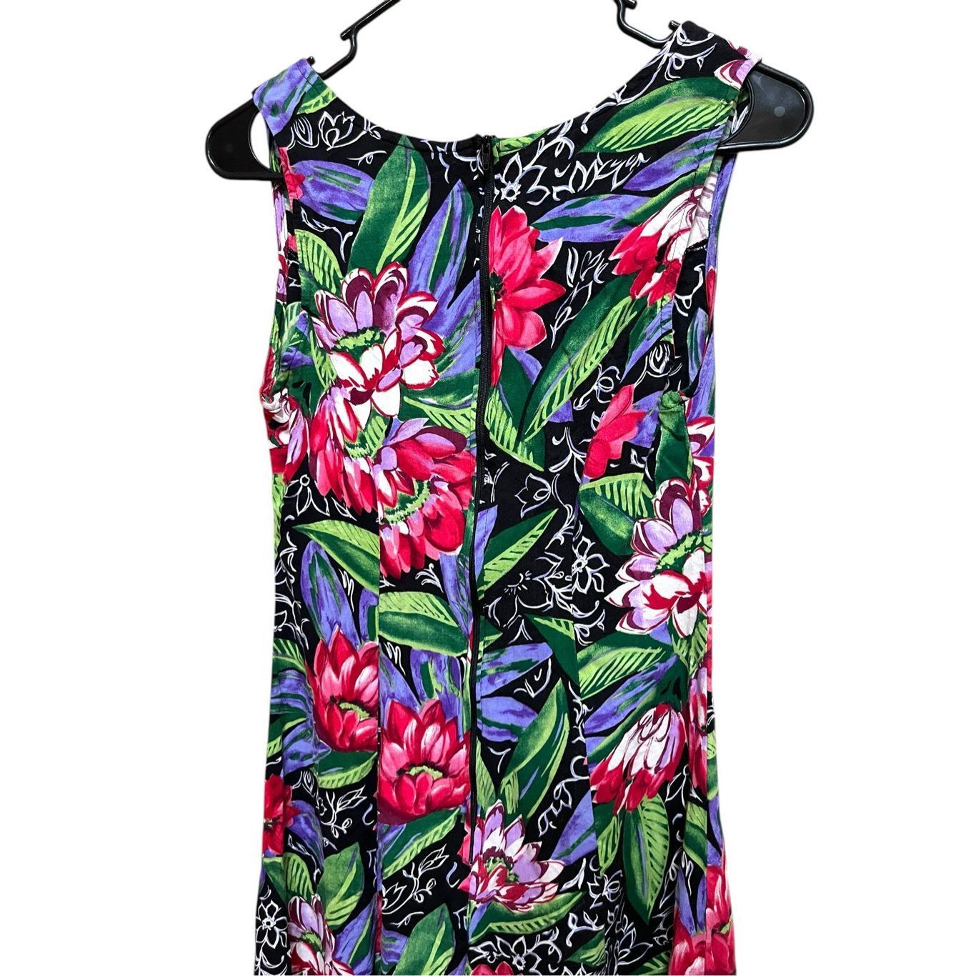 Other Vintage Caroline Wells 90s Flower Print Midi Dress Size 8 Size M / US 6-8 / IT 42-44 - 7 Thumbnail