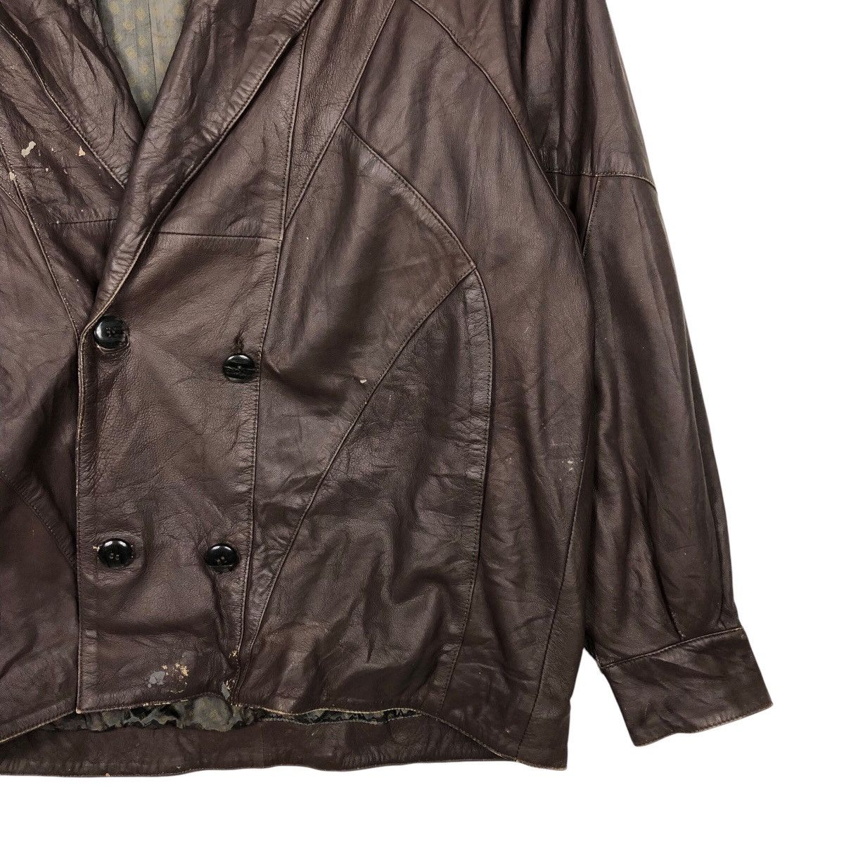 Japanese Brand 📌Vintage Leather Jacket Delta Double Breast Size US M / EU 48-50 / 2 - 5 Thumbnail