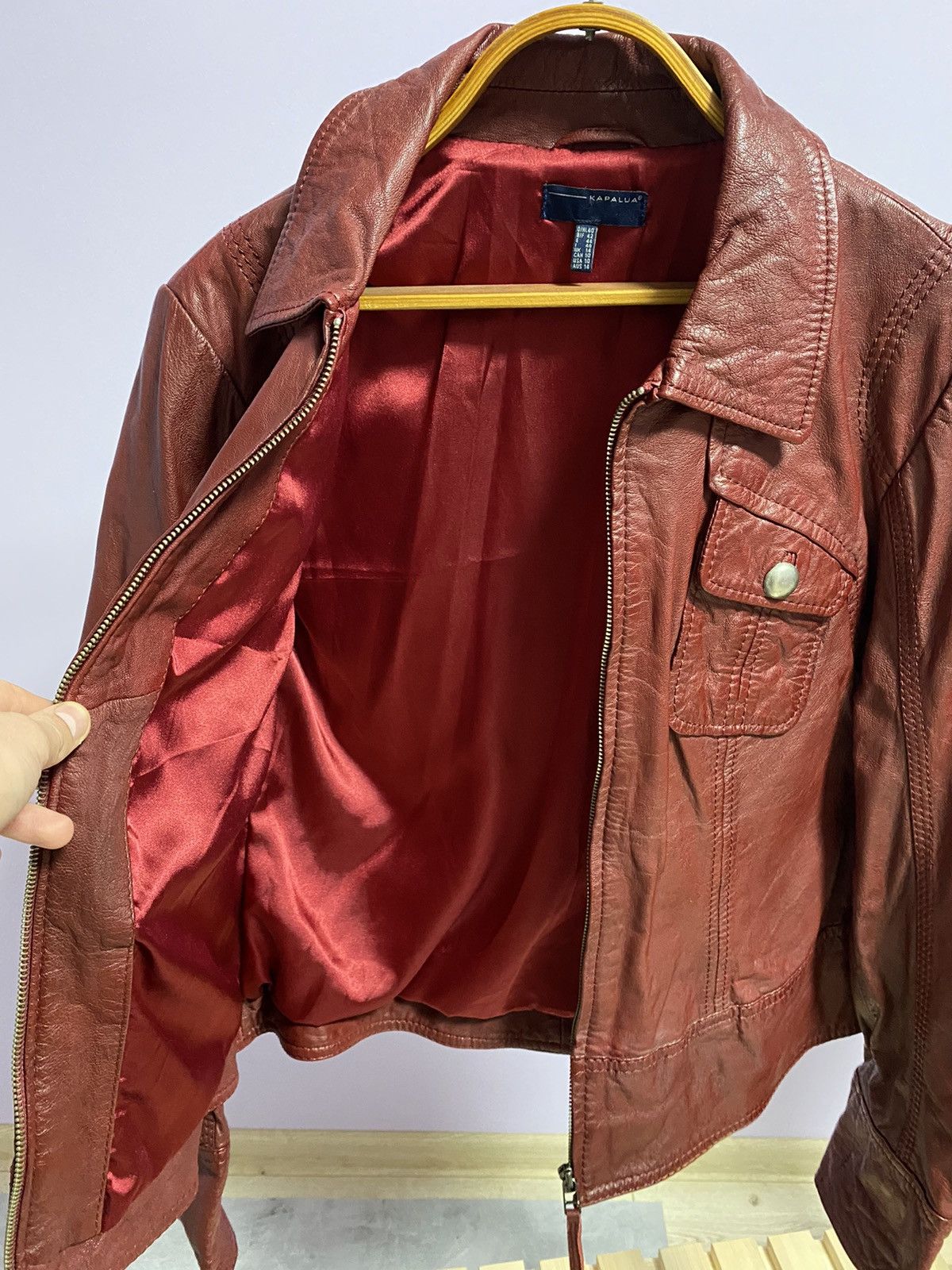 Vintage 🧥Vintage Real Leather Jacket Kapalua RARE Size L / US 10 / IT 46 - 6 Thumbnail
