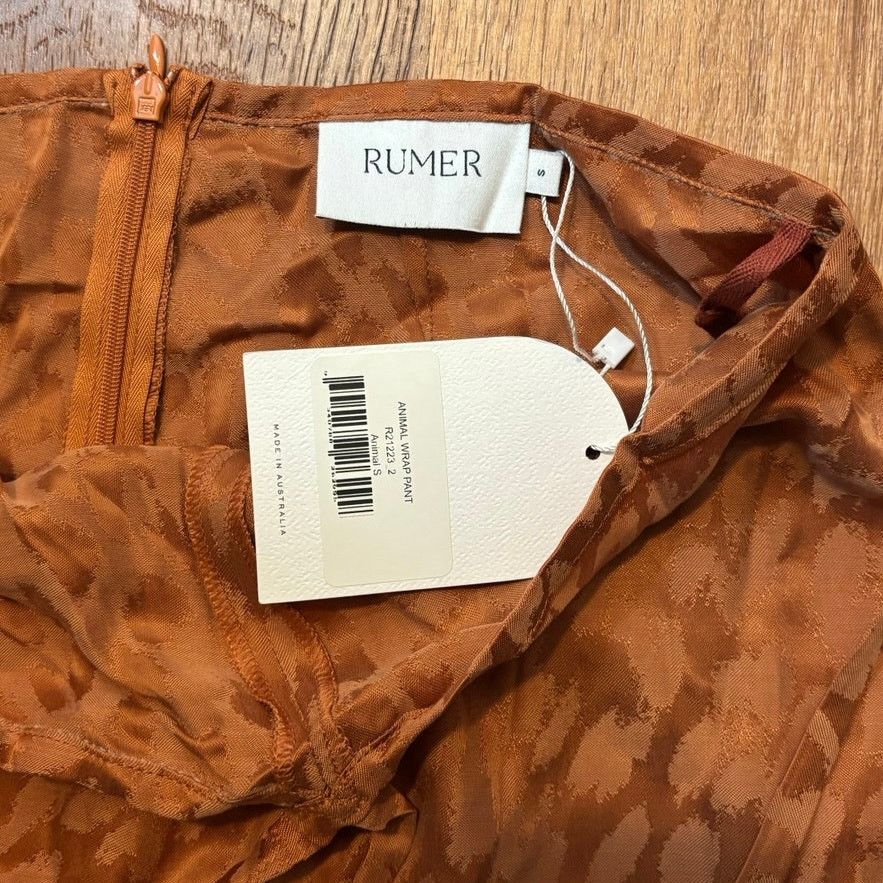 REVOLVE NWT RUMER Animal Print Wrap Pant In Rust Size Small Size 29" - 5 Thumbnail