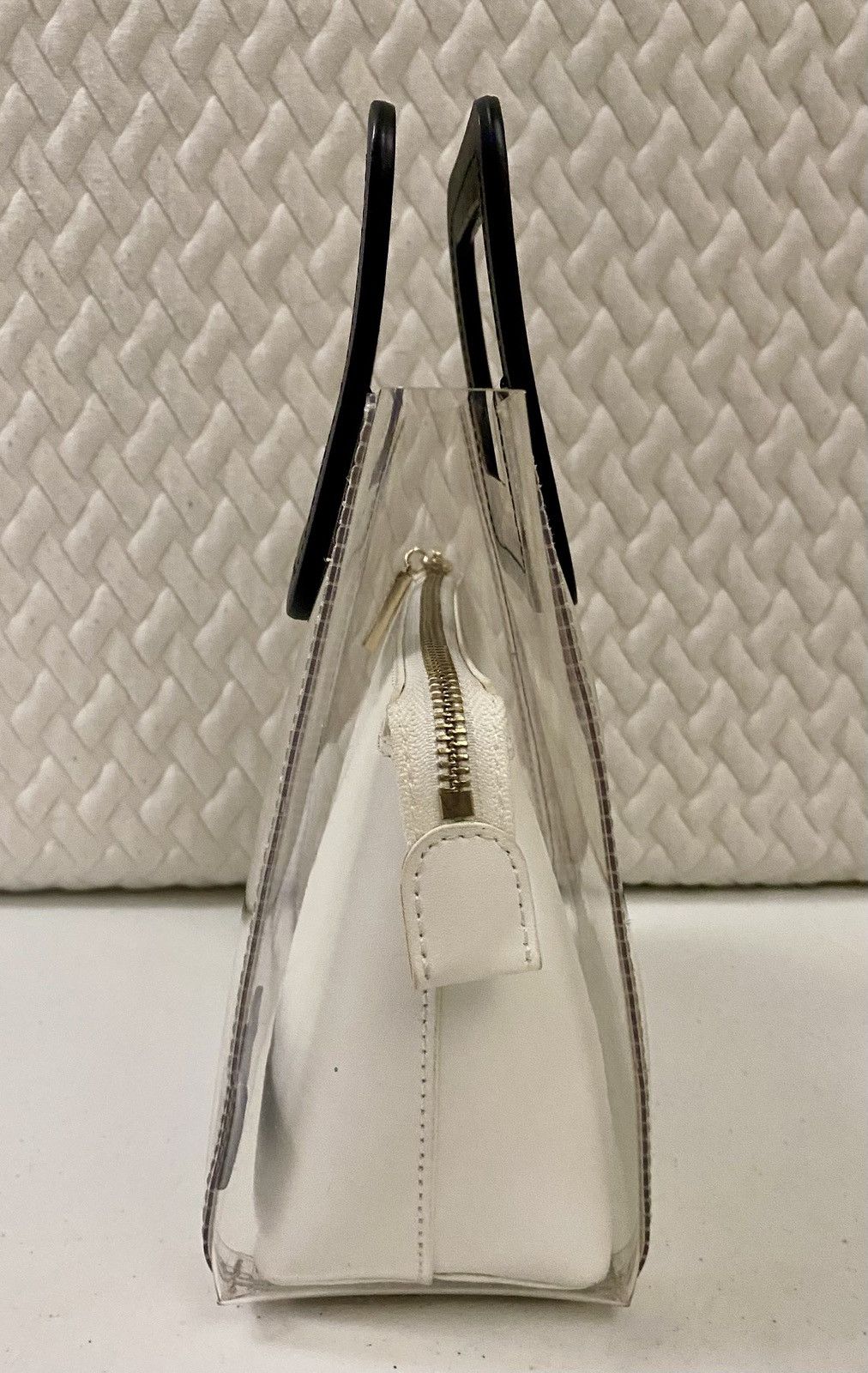 Staud STAUD Women's White Leather Shirley PeekABoo Mini Tote Bag Size ONE SIZE - 12 Thumbnail