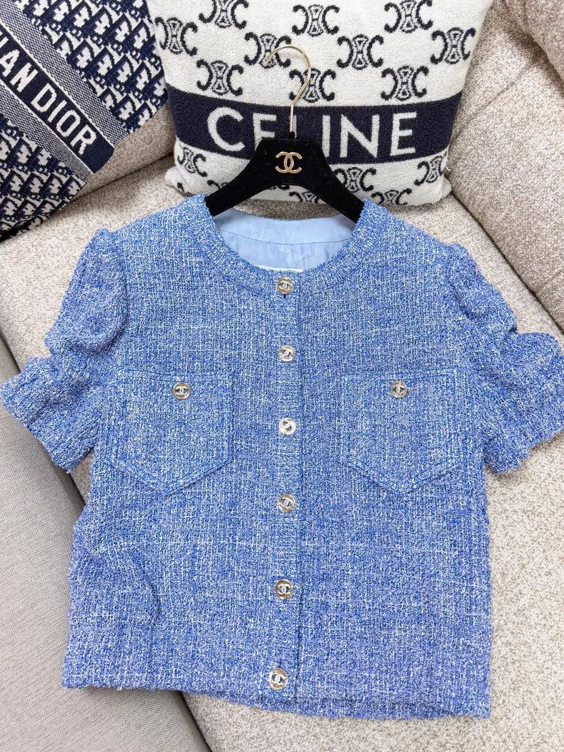 Chanel Chanel Mixed-color double C diamond buckle short-sleeved j Size S / US 4 / IT 40 - 2 Thumbnail