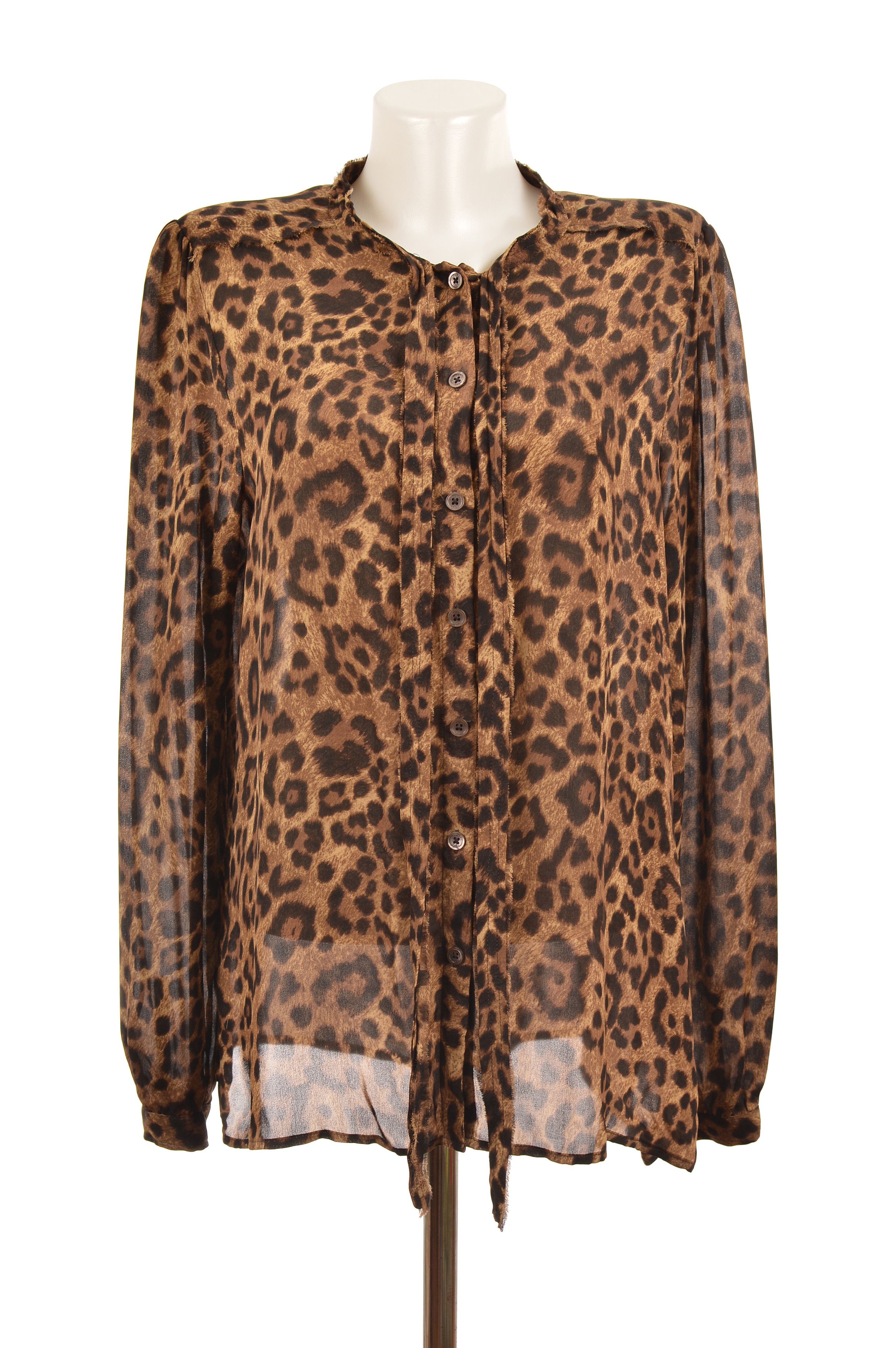 Michael Kors Michael Kors Animal Leo Leopard Print Silk Button Shirt Size L / US 10 / IT 46 - 1 Thumbnail