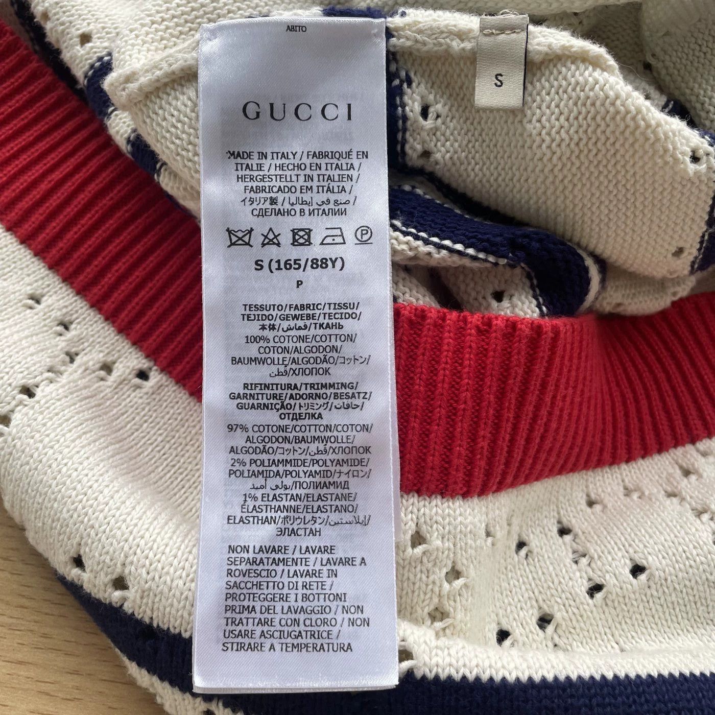 Gucci GUCCI SS22 Knit Stripe Polo Neck Short Dress Women's Ivory S Size S / US 4 / IT 40 - 6 Thumbnail