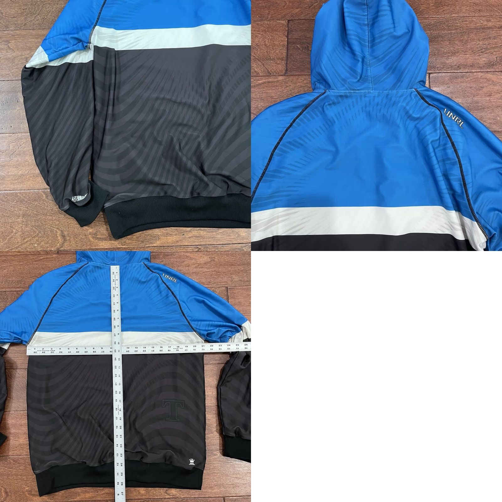 Vintage UNRL Hoodie Tartan Hockey Mens Medium Minnesota Silk Series Sweatshirt Blue Knit Long Sleeve Hooded Pullover Sports Outdoor Fall Winter Spring Mens Size US M / EU 48-50 / 2 - 9 Thumbnail