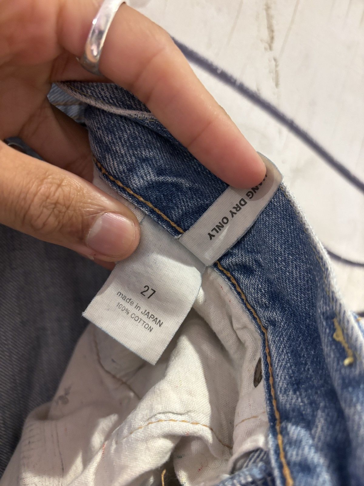 Chimala Chimala Mid Rise Distressed Japan Raw Denim Selvedge Jeans Size 27" / US 4 / IT 40 - 10 Thumbnail