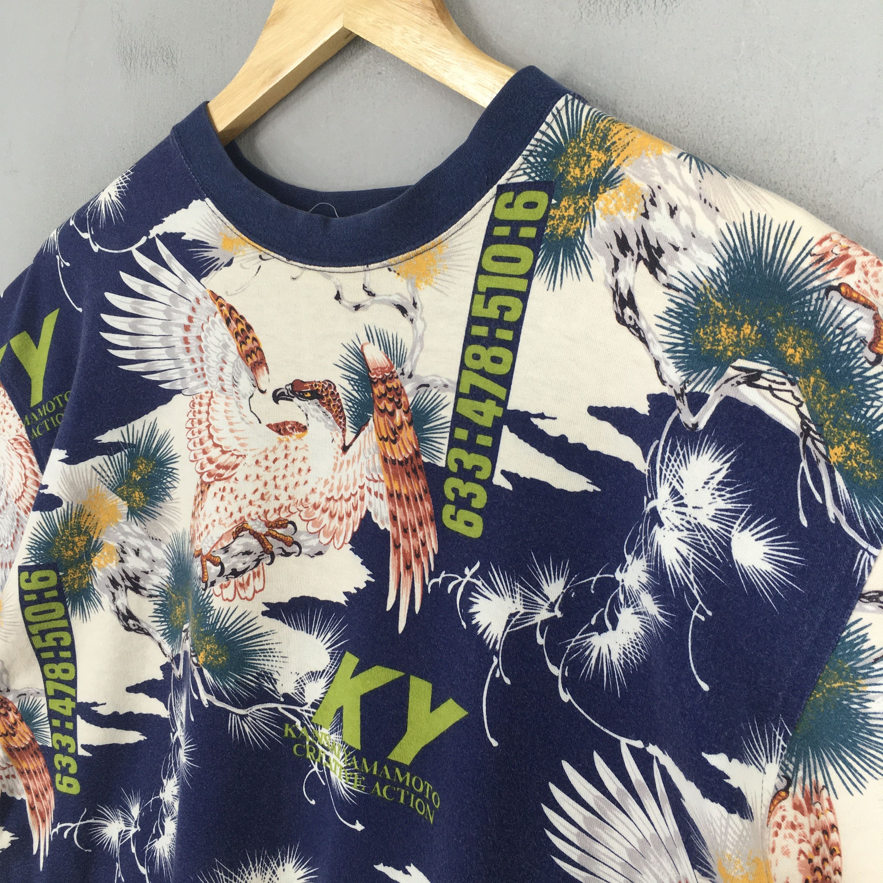 Japanese Brand × Kansai Yamamoto Vintage Kansai Man Japan Eagles Printed Tshirt Medium Size US M / EU 48-50 / 2 - 3 Thumbnail