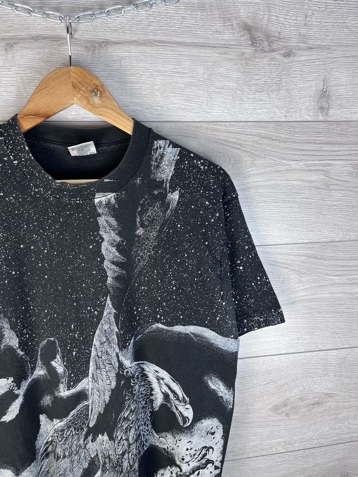 Fruit Of The Loom Vintage 1993 Flying Eagle AOP Single Stitched Graphic Tee Size US L / EU 52-54 / 3 - 3 Thumbnail