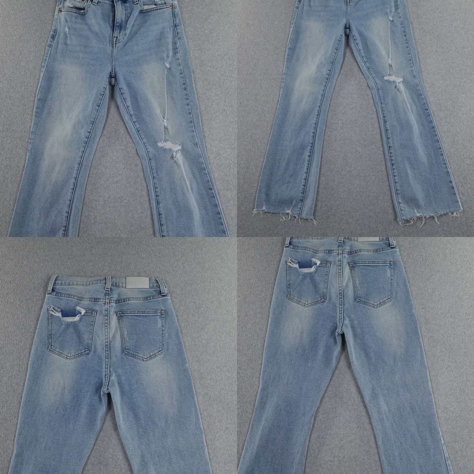 Pistola PISTOLA Jeans Womens 27 Light Wash Distressed 5-Pocket Denim Zipper Fly Straight Jeans Size 27" / US 4 / IT 40 - 9 Thumbnail