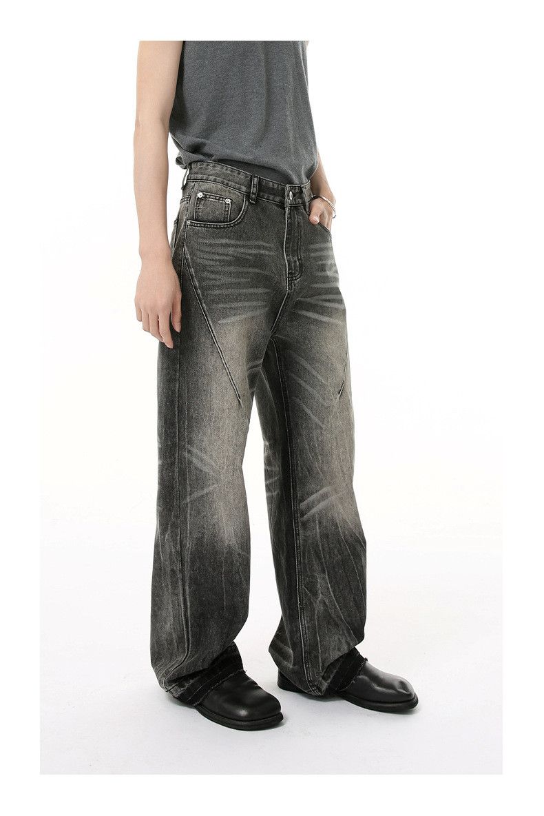 Japanese Brand × Jean Washed whisker wide-leg casual scimitar jeans Size US 34 / EU 50 - 4 Thumbnail