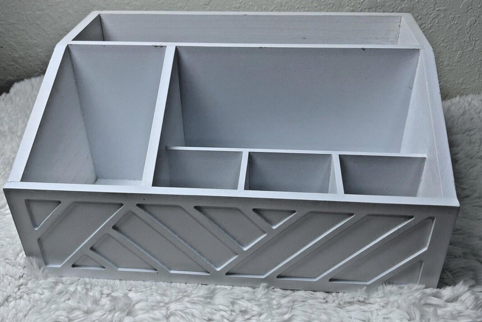 Designer Wood Rustic Silverware Utensil Caddy Cutlery Organizer Box Size ONE SIZE - 2 Thumbnail