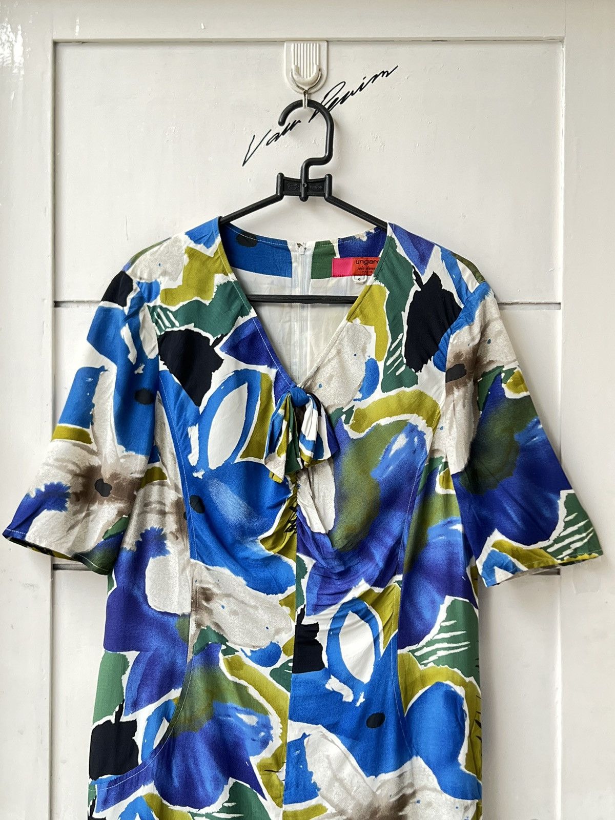 Ungaro Paris UNGARO Solo Donna Paris Flower Motive Dress Size XS / US 0-2 / IT 36-38 - 15 Thumbnail