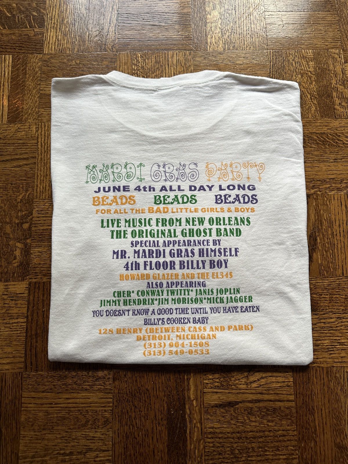 Vintage Vintage Y2K Mardi Gras Party Detroit Graphic Tee Size US XXL / EU 58 / 5 - 1 Thumbnail
