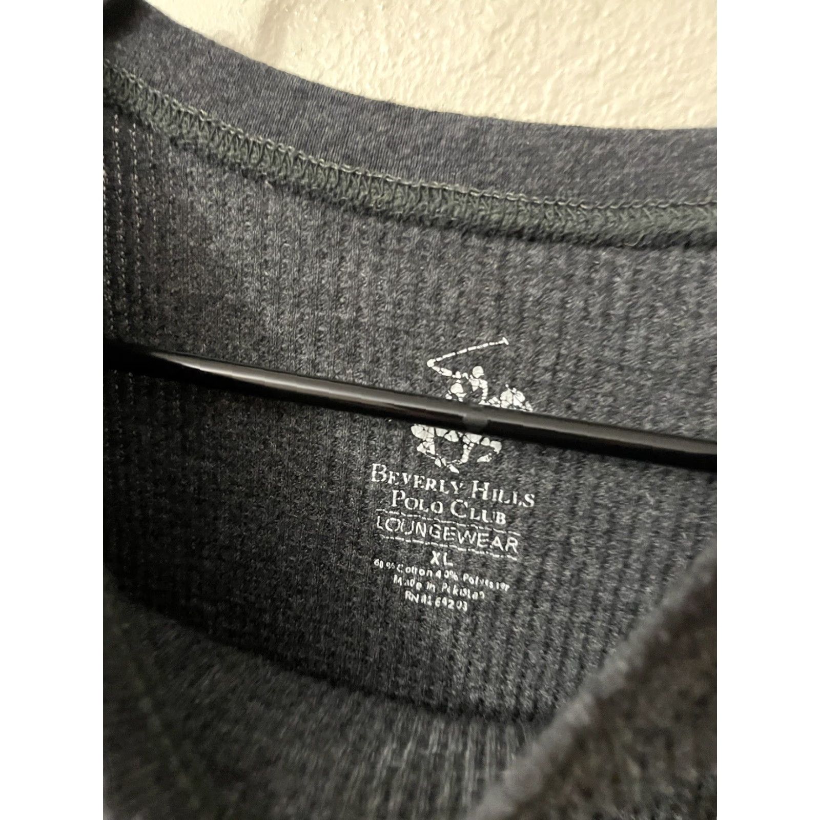 Beverly Hills Polo Club Beverly Hills Polo Club Gray Thermal Loungewear Top Men XL Long Sleeve Lightweight Pajama Size US XL / EU 56 / 4 - 4 Thumbnail