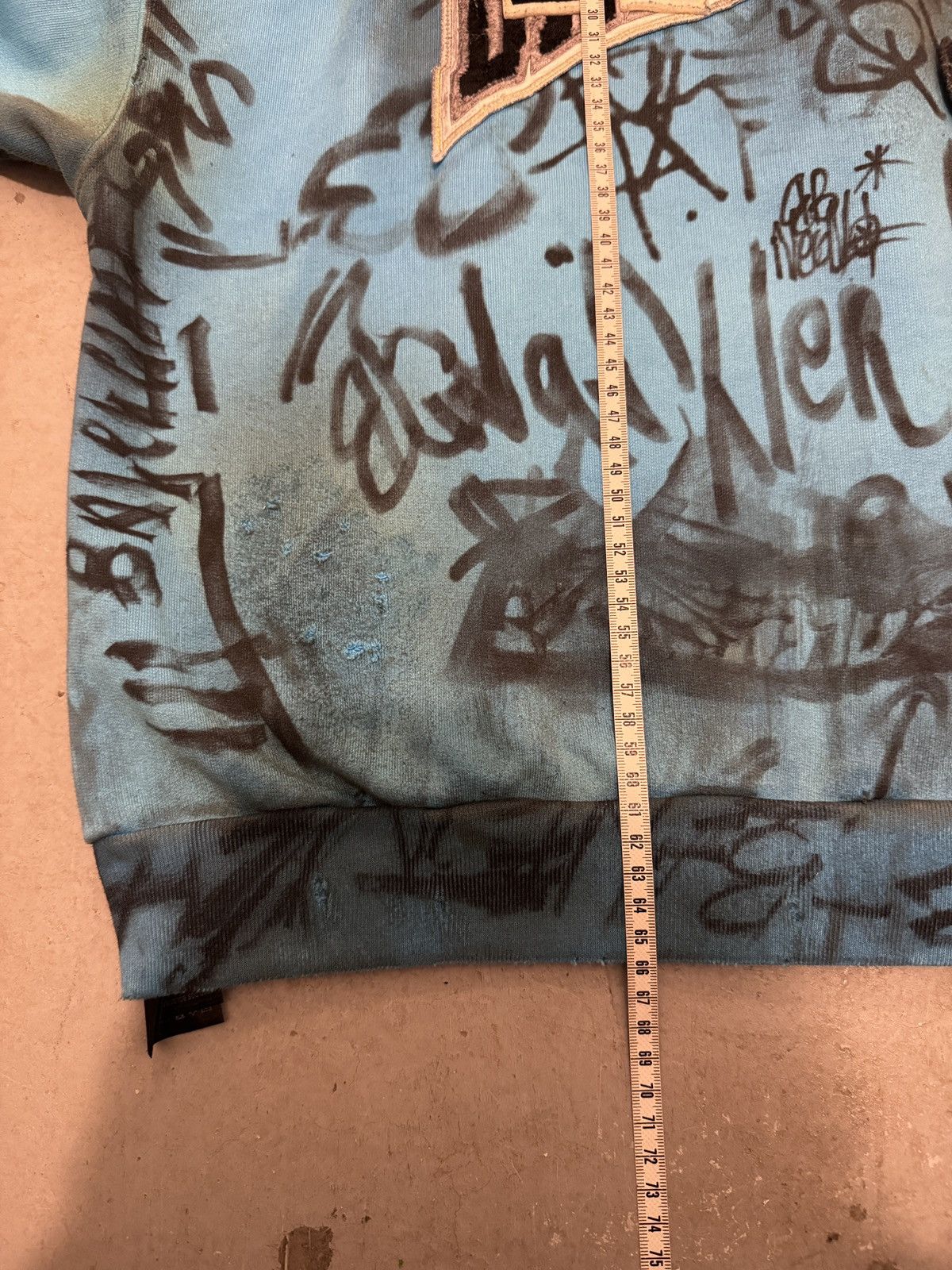 *RARE* BALENCIAGA RUNWAY BLUE GRAFFITI SKATER HOODIE DEMNA