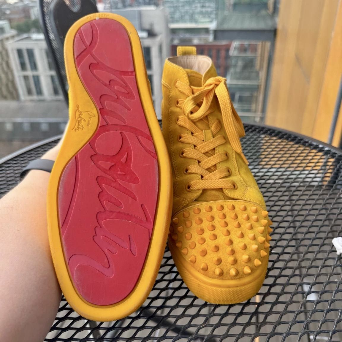 Christian Louboutin Christian Louboutin Louis Spikes – Yellow Suede – EU 43.5 Size US 9.5 / EU 42-43 - 1 Thumbnail