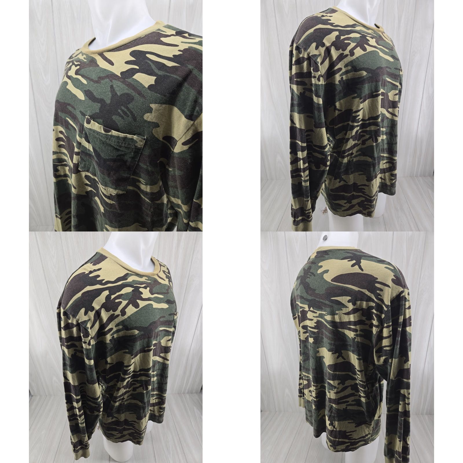 Vintage VINTAGE Horizon Camouflage Long Sleeve Shirt Camouflage XL Men Green Distressed Camo Horizon Tshirt XL Mens Size US XL / EU 56 / 4 - 8 Thumbnail