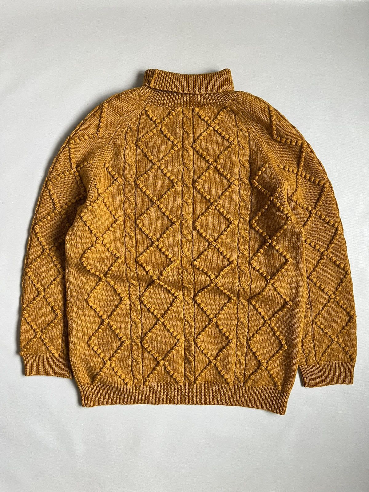 Acne Studios × Vintage ACNE STUDIOS Joris PAW15 Cable Knit Wool Mustard Sweater Size L / US 10 / IT 46 - 13 Thumbnail