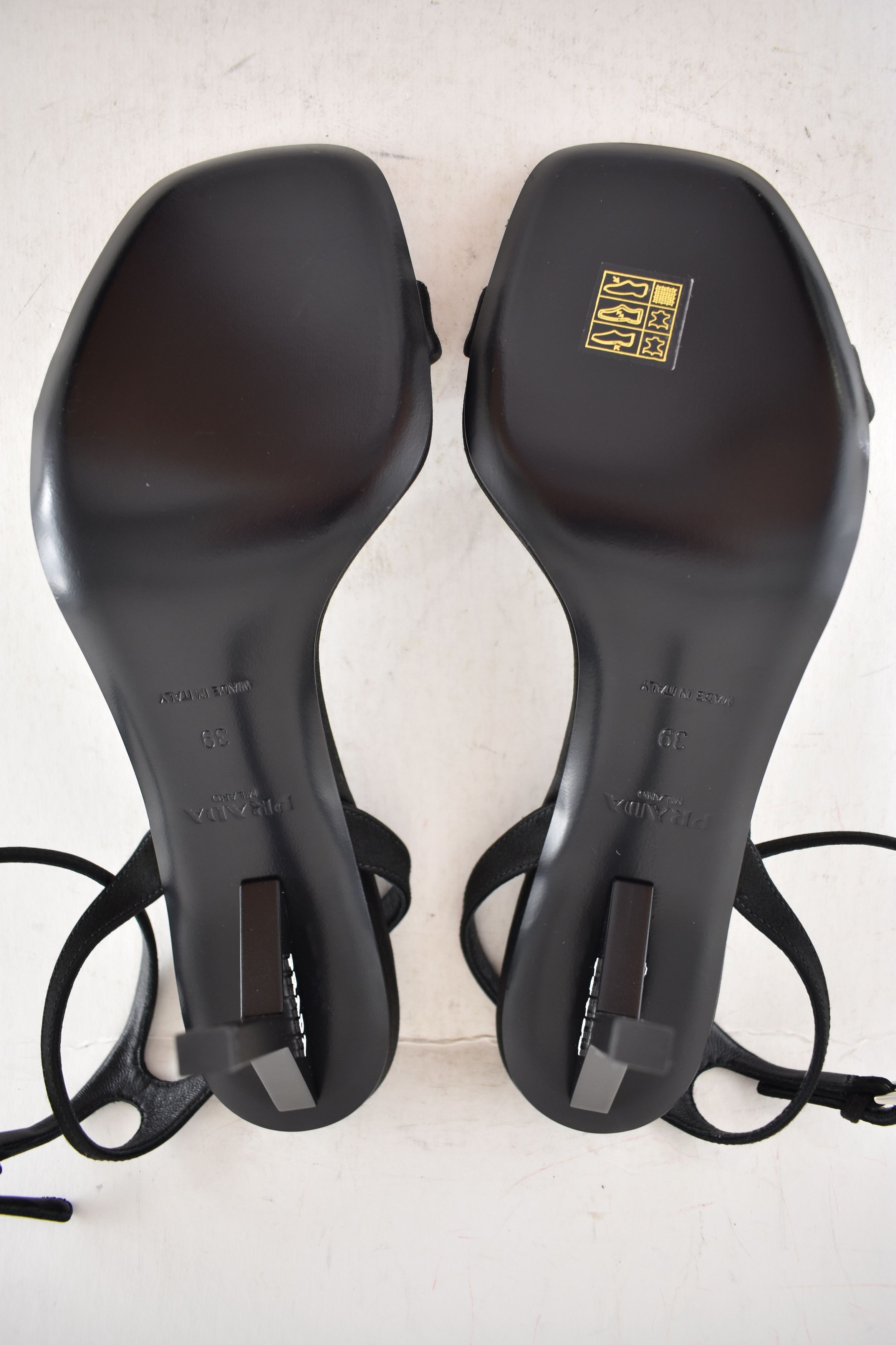 Prada Prada 85mm Satin Geometric Heel Ankle Strap Sandal Pump 39 Size US 9 / IT 39 - 22 Thumbnail